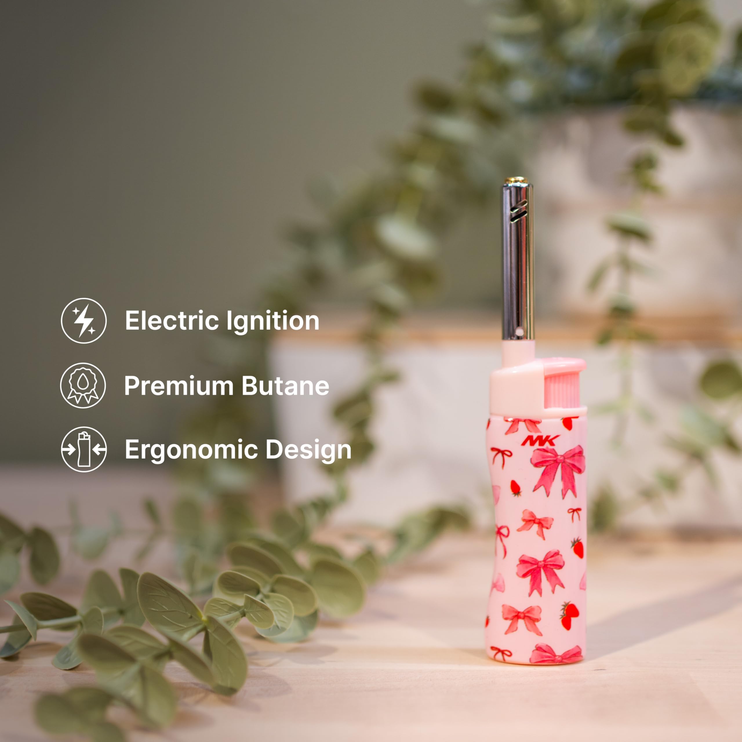MK Lighter Candle Lighters, Windproof Flame, Ideal as Lighters for Candle, Camping Lighters, Outdoor, Butane Refillable (Charm-5PC): Charm-5pc