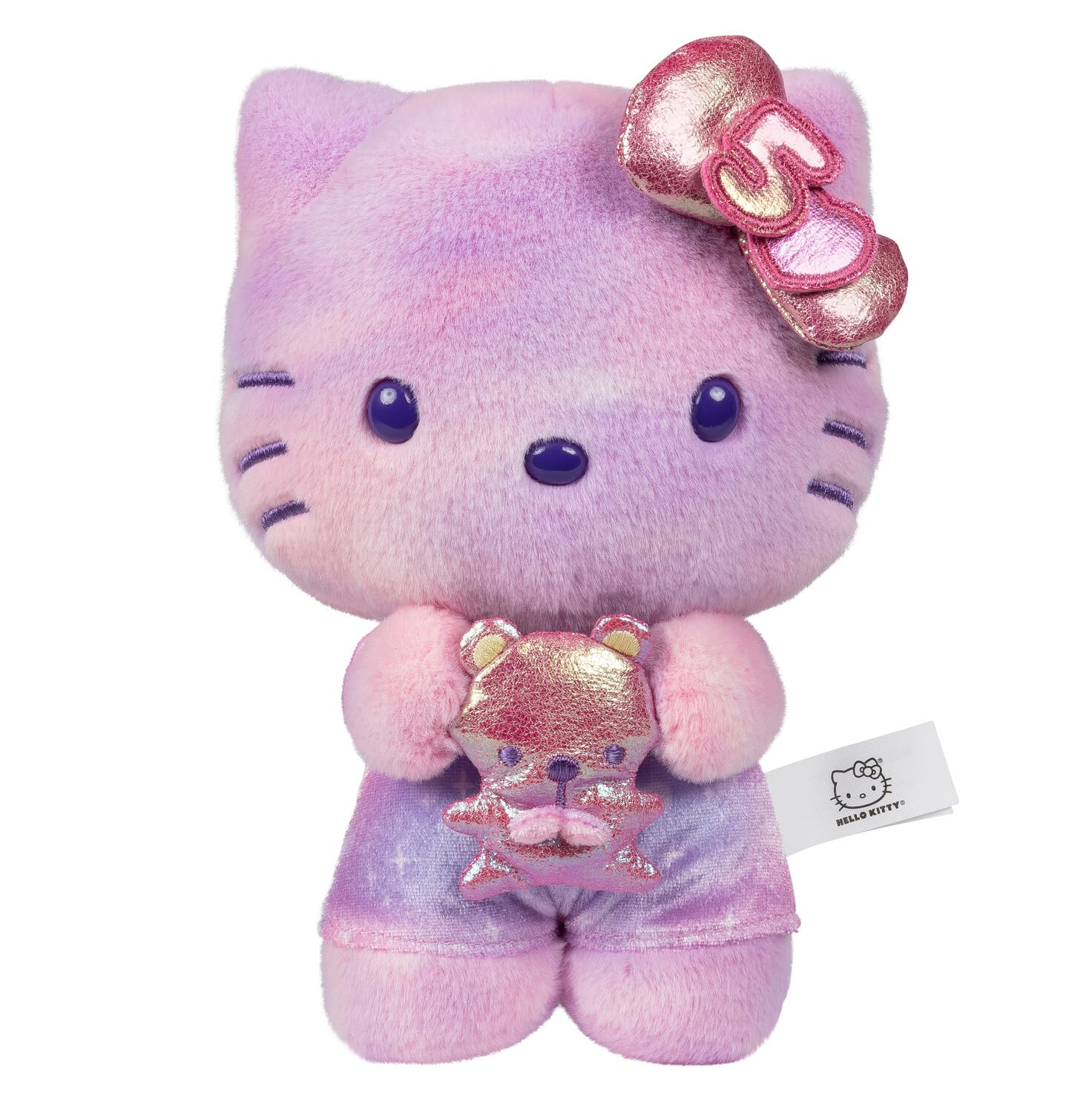 Hello Kitty and Friends, 50th Anniversary 8-inch Hello Kitty Plush with 50th Anniversary Teddy Bear - 5 Decades of Friendship - Officially Licensed Sanrio Product from Jazwares