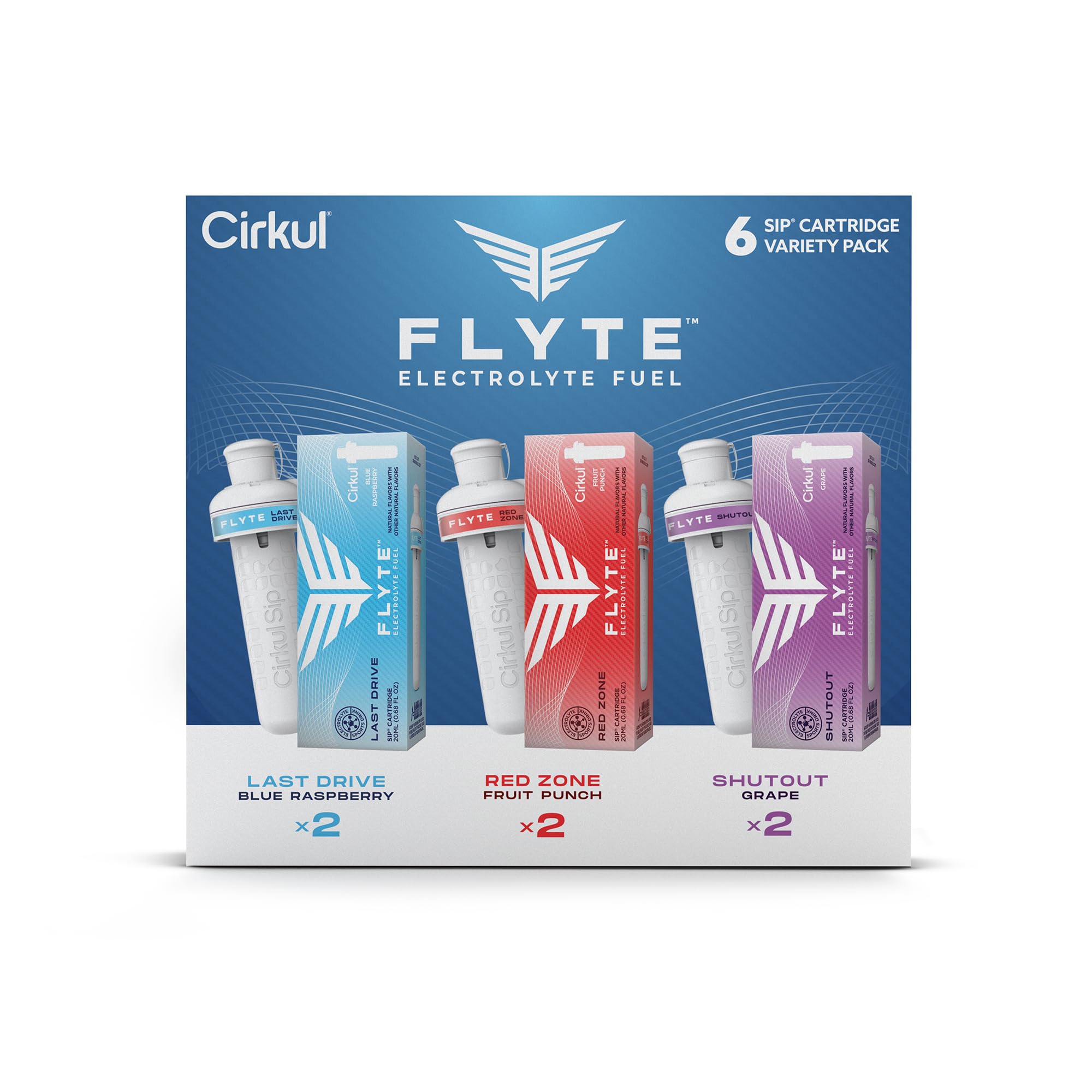 Cirkul Stage Flavor Cartridge Variety Pack with Electrolytes and Stevia, 6-Pack (2 Strawberry Watermelon, 2 Tropical Punch, 2 Blackberry Twist)