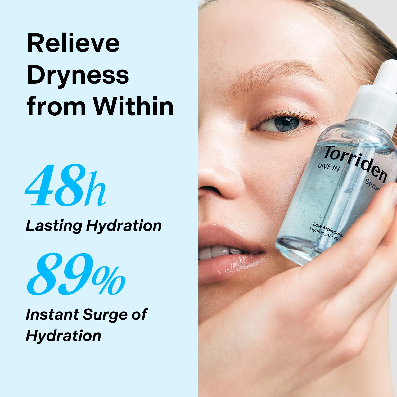 Torriden DIVE IN Hyaluronic Acid Serum 50ml(1.69 fl.oz.) * 2 (Pack of 2) | Deep Hydration to Get Glow Skin | Hyaluronic Acid, Panthenol, Allantoin | Korean Facial Serum: Pack of 2 (1.69 fl.oz x 2)