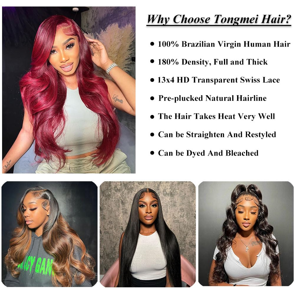 13x4 Body Wave Lace Front Wigs Human Hair Pre Plucked HD Transparent Lace Frontal Wig with Baby Hair 180 Density 9A Glueless Brazilian Virgin Human Hair Lace Front Wigs for Women 20 Inch Natural Black
