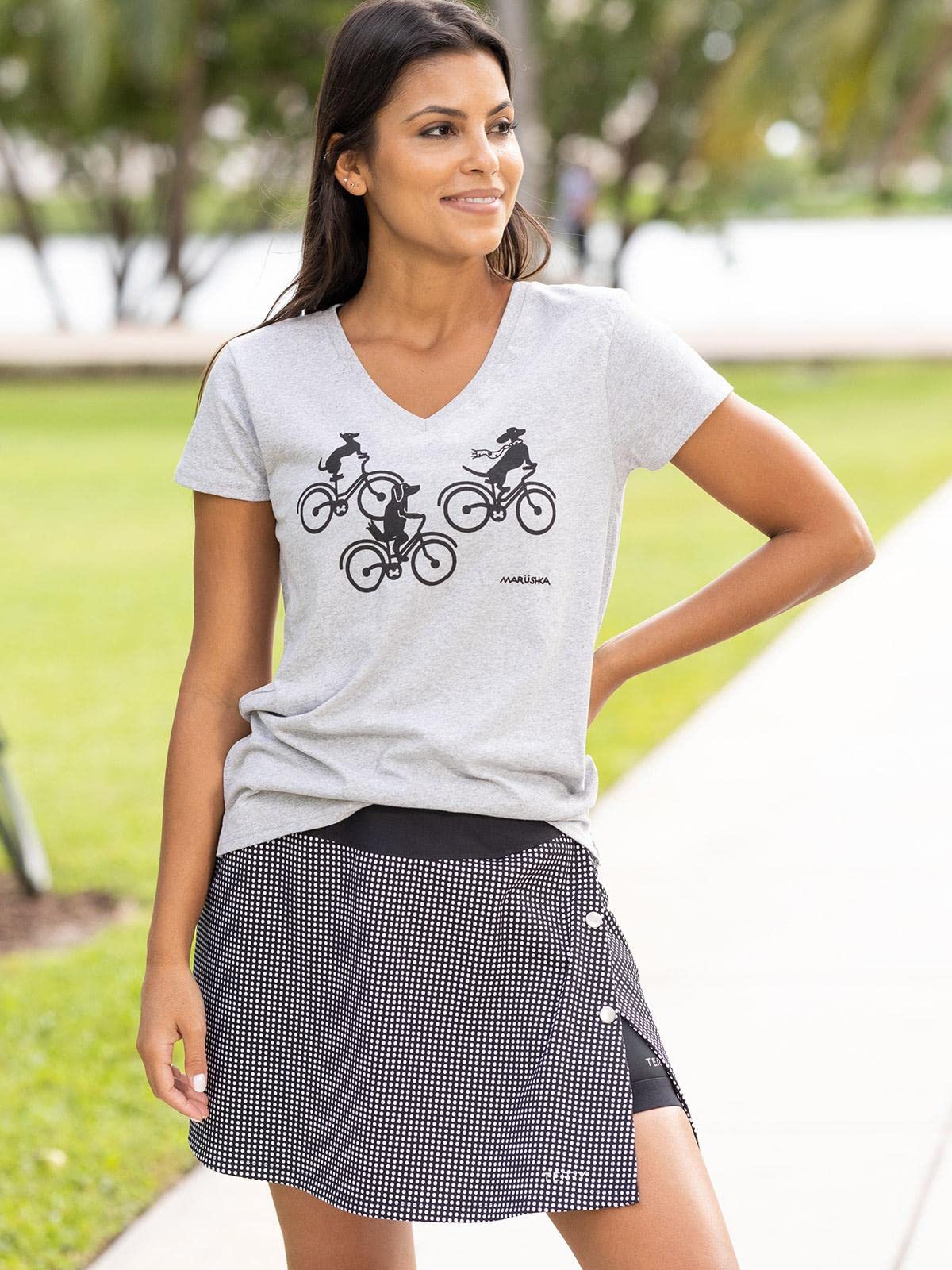 Terry Bike Skirts for Women, Mixie Ultra Womens Biking Skirt, Snap Front Wrap Skirt Athletic Golf Hiking Tennis Skirt thumbnail 3