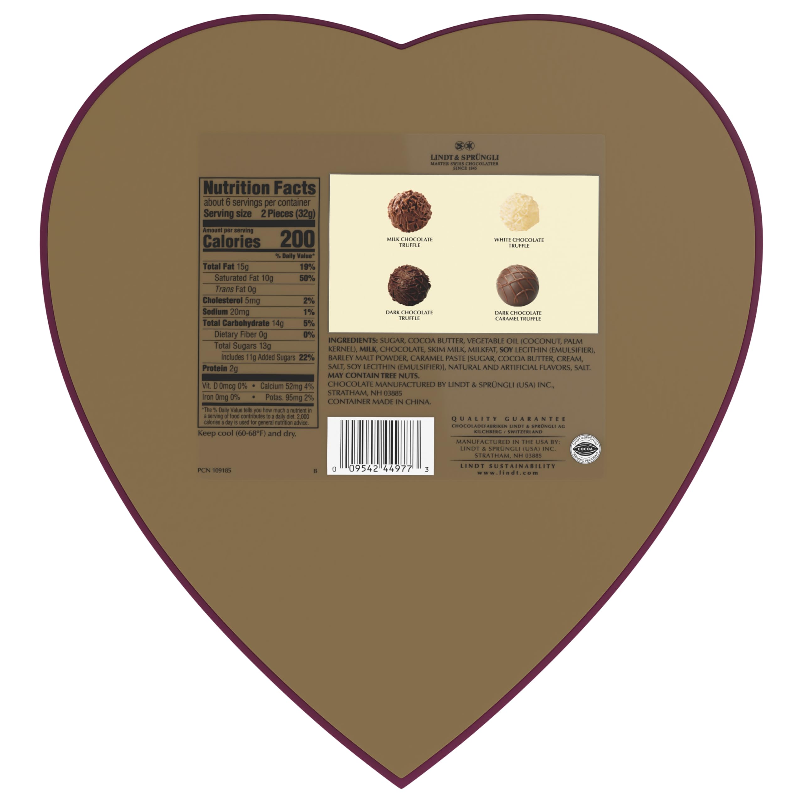 Lindt Valentine's Gourmet Truffles Assorted Chocolate Candy Heart, 6.7 oz.: Lindt Valentine's Gourmet Truffles Assorted Chocolate Candy Heart, 6.7 oz.