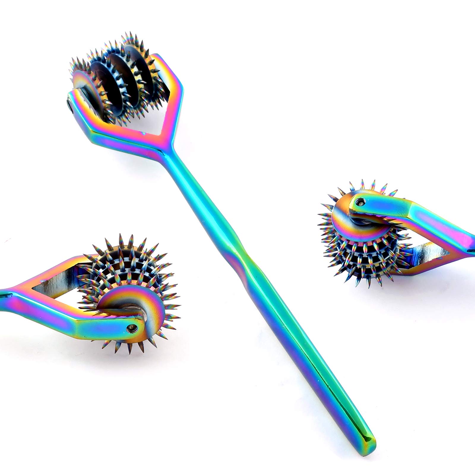 Laja Imports Wartenberg Wheel - Strong Sensation Pinwheel (4 Head) Rainbow Color for Educational Use