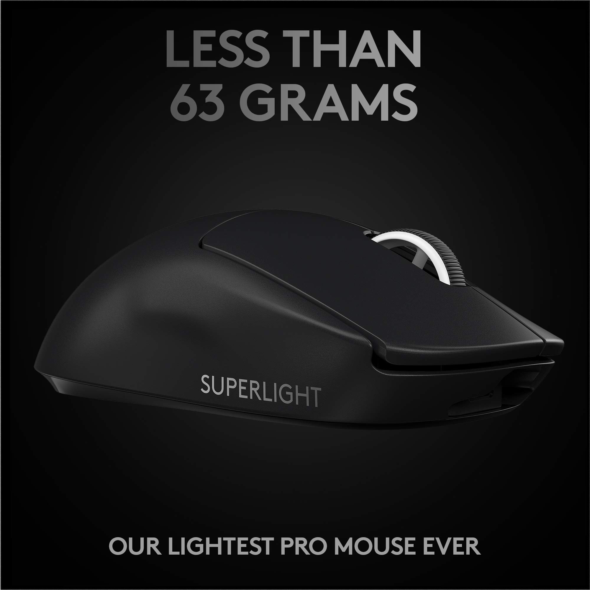 Logitech G PRO X SUPERLIGHT Wireless Gaming Mouse, Ultra-Lightweight, HERO 25K Sensor, 25,600 DPI, 5 Programmable Buttons, Long Battery Life, Compatible with PC / Mac - Black: Black Mouse + Extended Mousepad