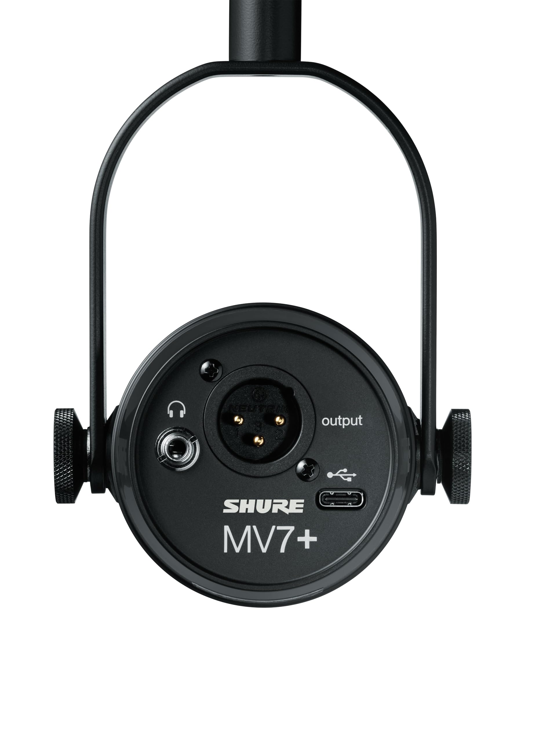 Shure MV7+ Podcast Dynamic Microphone. OBS Certified, Enhanced Audio, LED Touch Panel, USB-C & XLR Outputs, Auto Level Mode, Digital Pop Filter, Reverb Effects, Podcasting, Streaming, Recording -White: USB - Black