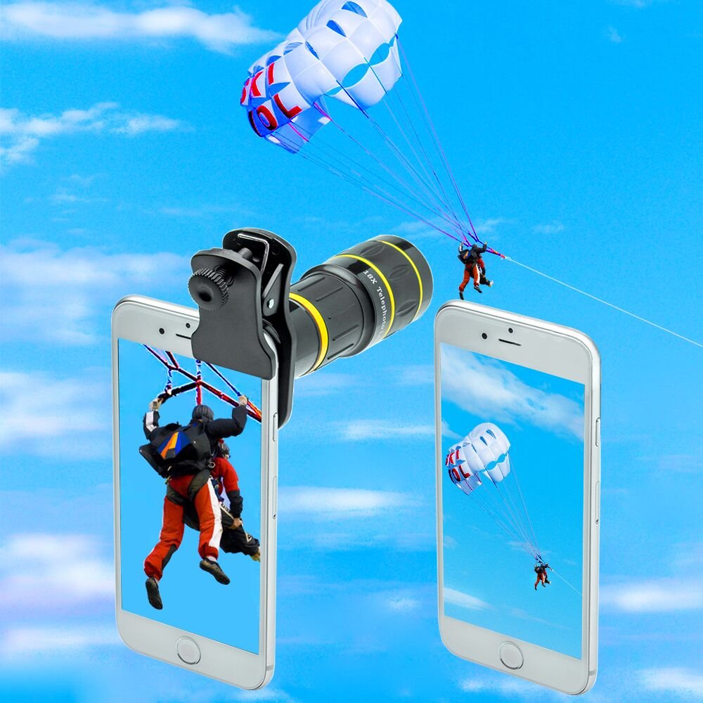 Godefa Cell Phone Camera Lens with Tripod+ Shutter Remote,6 in 1 18x Telephoto Zoom Lens/Wide Angle/Macro/Fisheye/Kaleidoscope/CPL, Clip-On lense Compatible for iPhone X 8 7 6s Plus, Samsung and More: Godefa Cell Phone Camera Lens with Tripod+ Shutter Remote,6 in 1 18x Telephoto Zoom Lens/Wide Angle/Macro/Fisheye/Kaleidoscope/CPL, Clip-On lense Compatible for iPhone X 8 7 6s Plus, Samsung and More