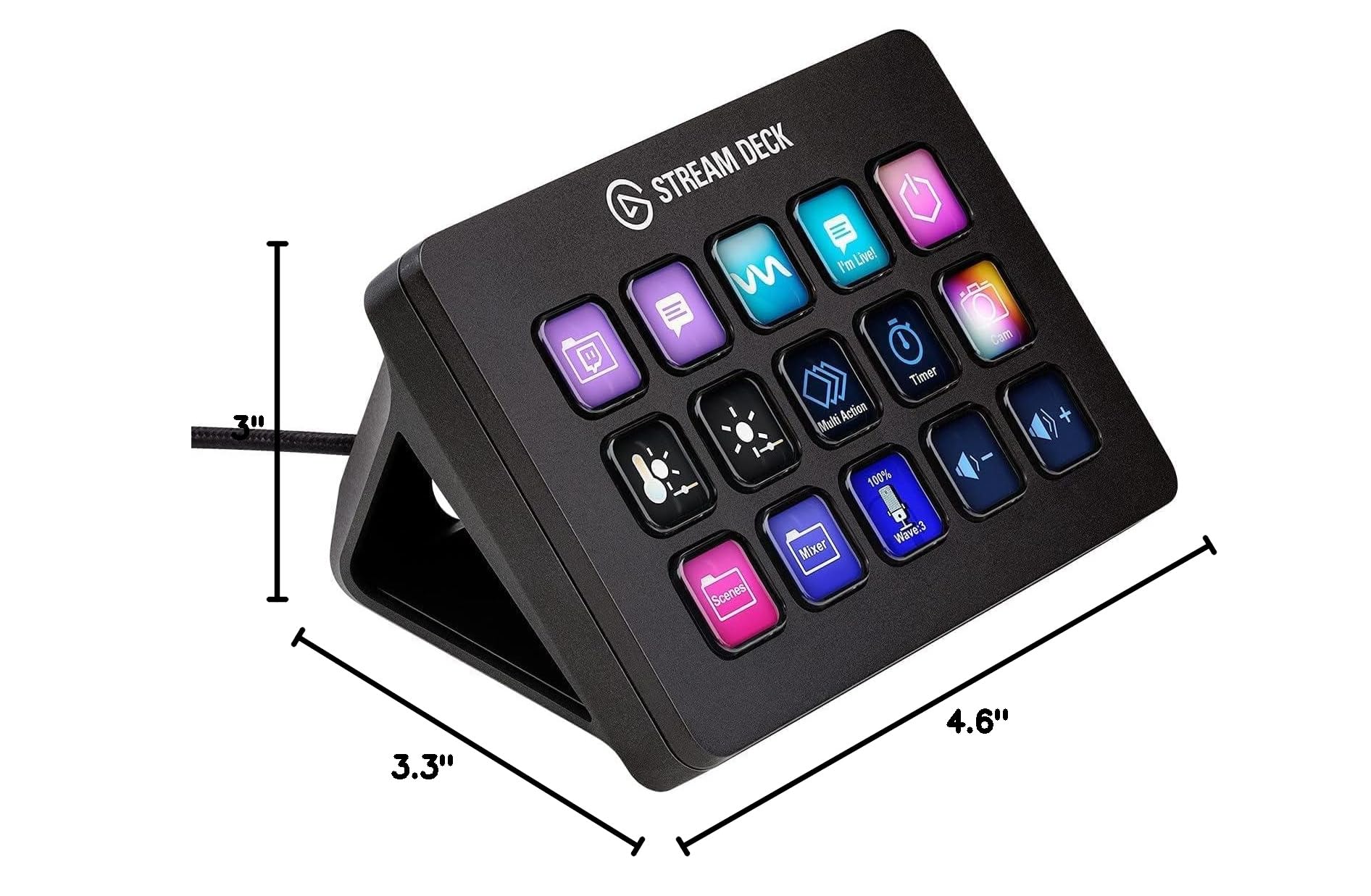 Elgato Stream Deck MK.2 – Studio Controller, 15 macro keys, trigger actions in apps and software like OBS, Twitch, ​YouTube and more, works with Mac and PC: Black