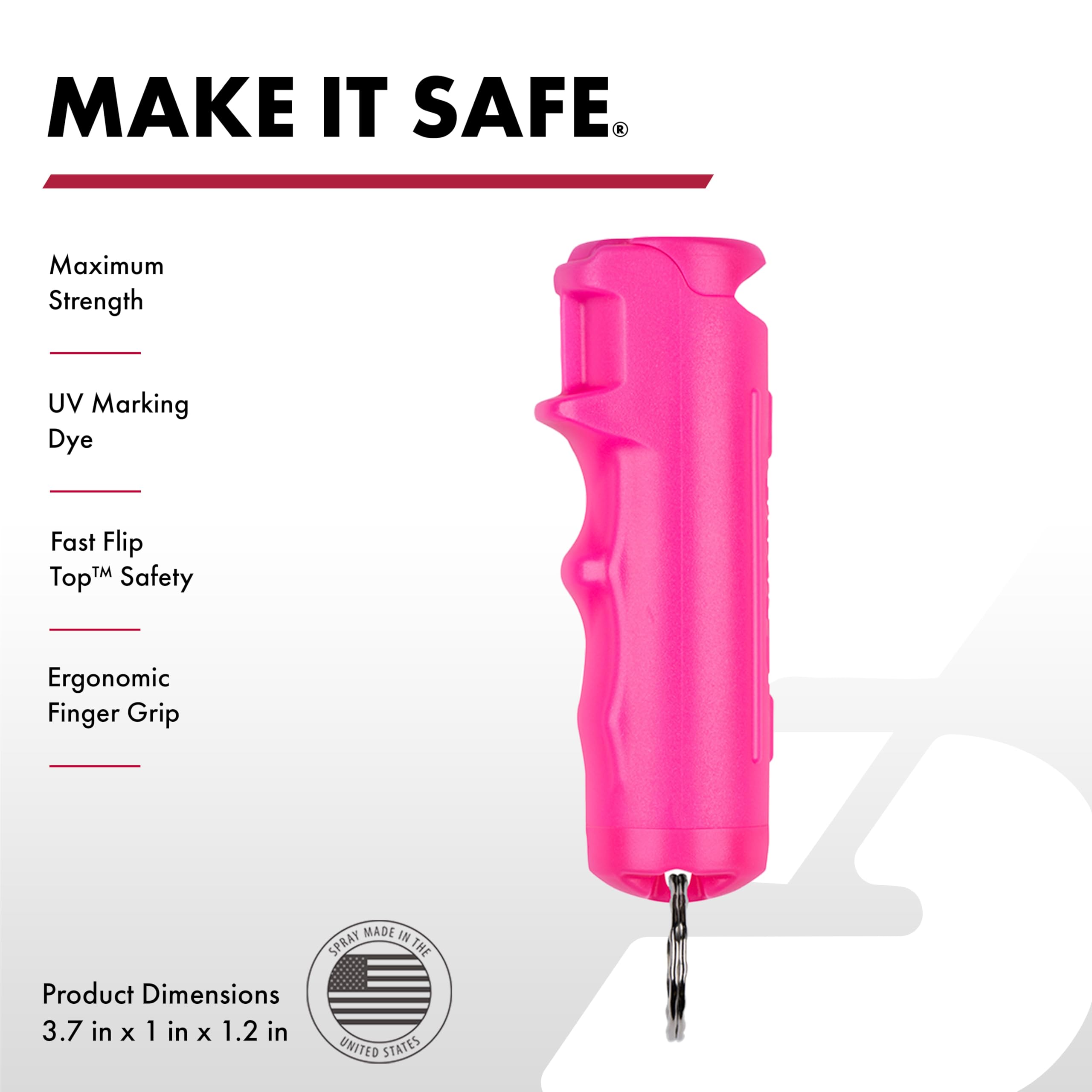SABRE Pepper Spray & 2-in-1 Stun Gun with Flashlight, Self Defense Kit, Fast Flip Top Safety, Finger Grip for Better & Faster Aim, Painful 1.60 µC Charge, 120 Lumen LED Light, Rechargeable, 0.54 fl oz: Pink