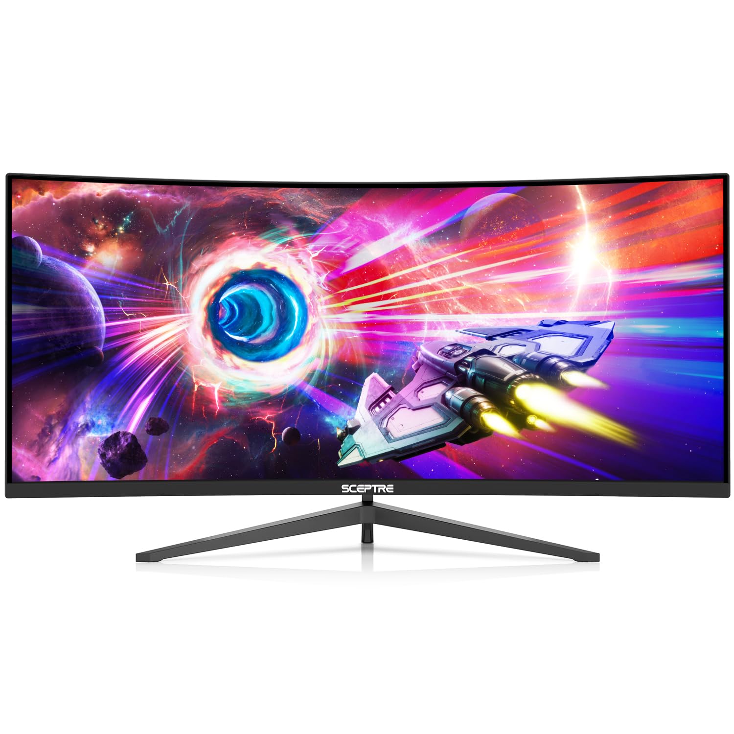 Sceptre 34-Inch Curved Ultrawide WQHD Monitor 3440 x 1440 R1500 up to 165Hz DisplayPort x2 99% sRGB 1ms Picture by Picture, Machine Black 2023 (C345B-QUT168): 34" Curved WQHD 165Hz