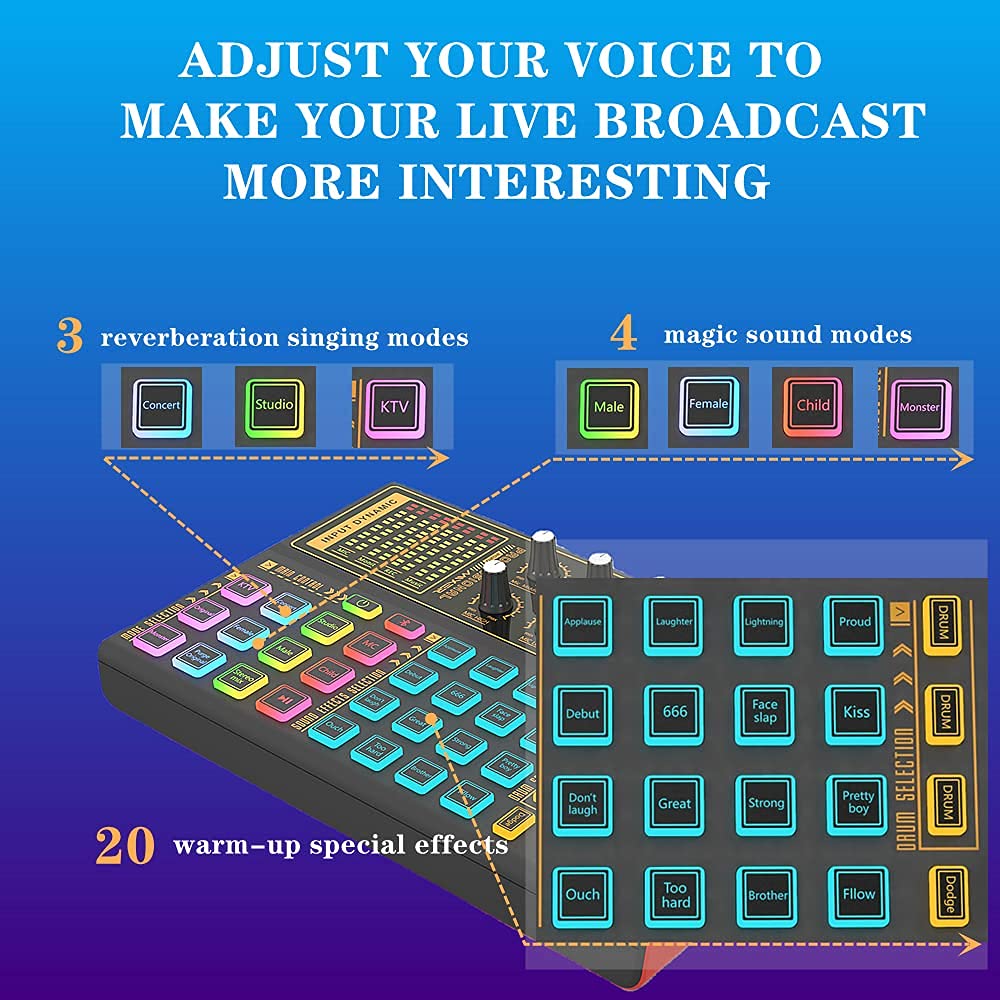 Podcast Equipment Bundle, BM-800 Recording Studio Package with Voice Changer, Live Sound Card - Audio Interface for Laptop Computer Vlog Living Broadcast Live Streaming YouTube TikTok (): AM100-K300