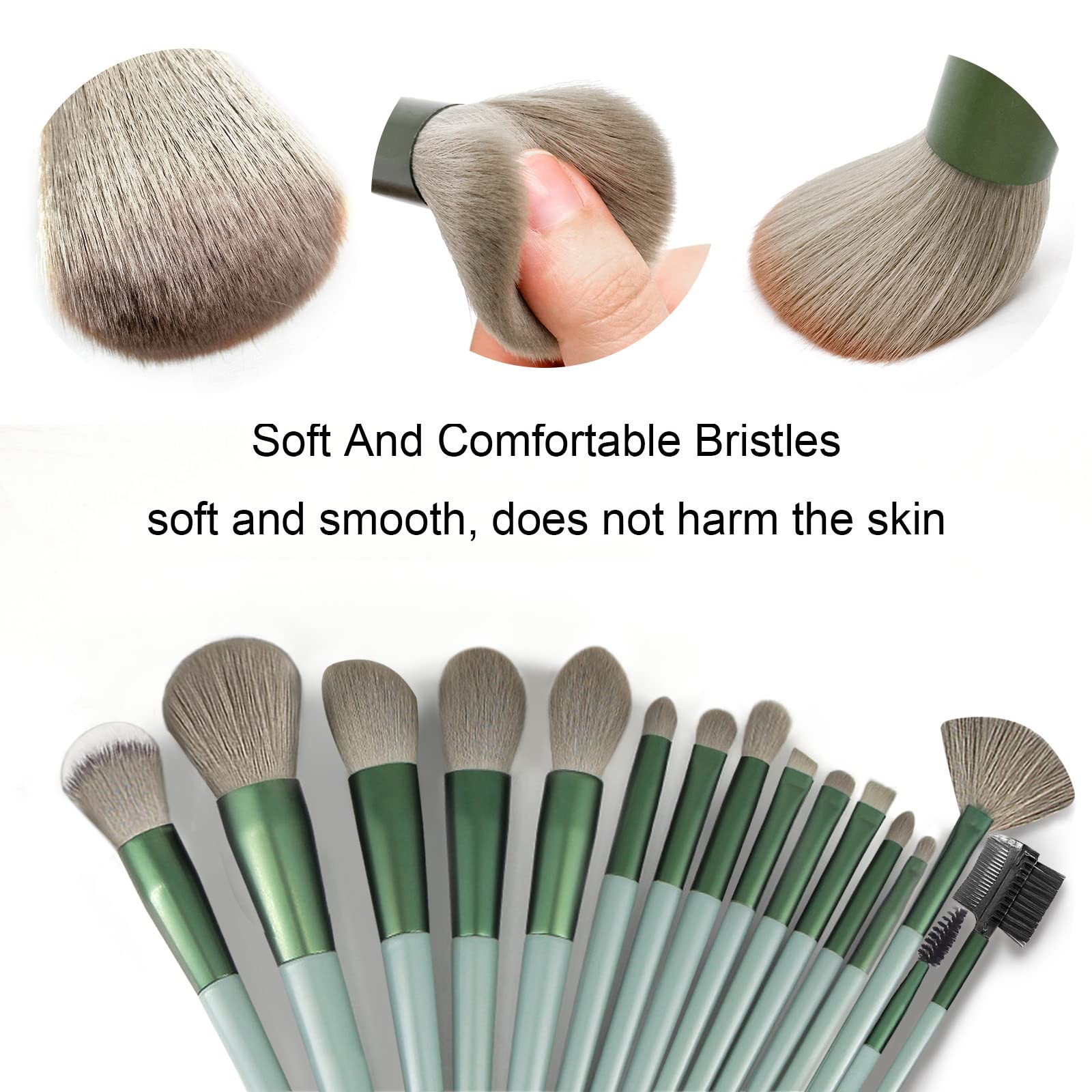 Koccido Makeup Brushes 22 Pcs Makeup Kit,Foundation Brush Eyeshadow Brush Make up Brushes Set (Green, 22 Piece Set) thumbnail 2