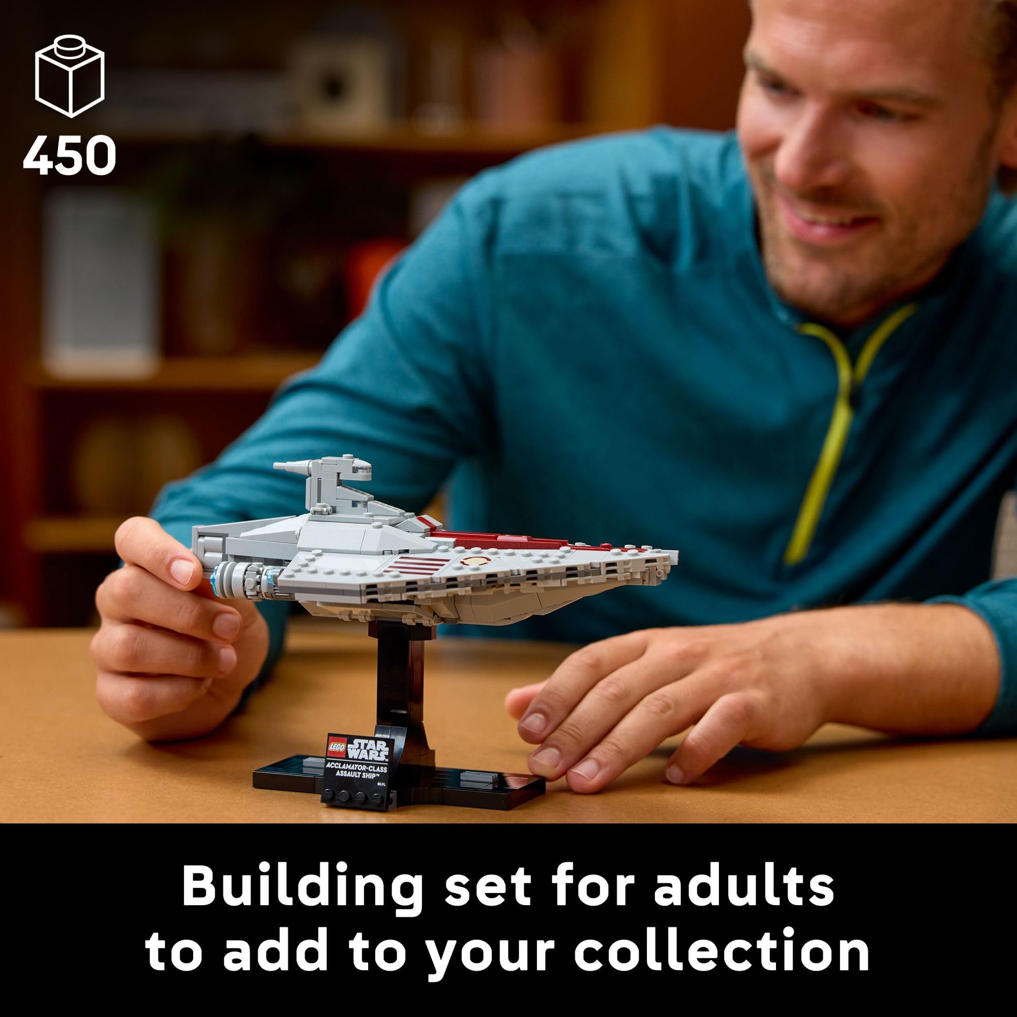 LEGO Star Wars: Attack of The Clones Acclamator-Class Assault Ship Building Set for Adults - Star Wars Collectible Set with Display Stand - Iconic Star Wars Ship Building Kit - 75404