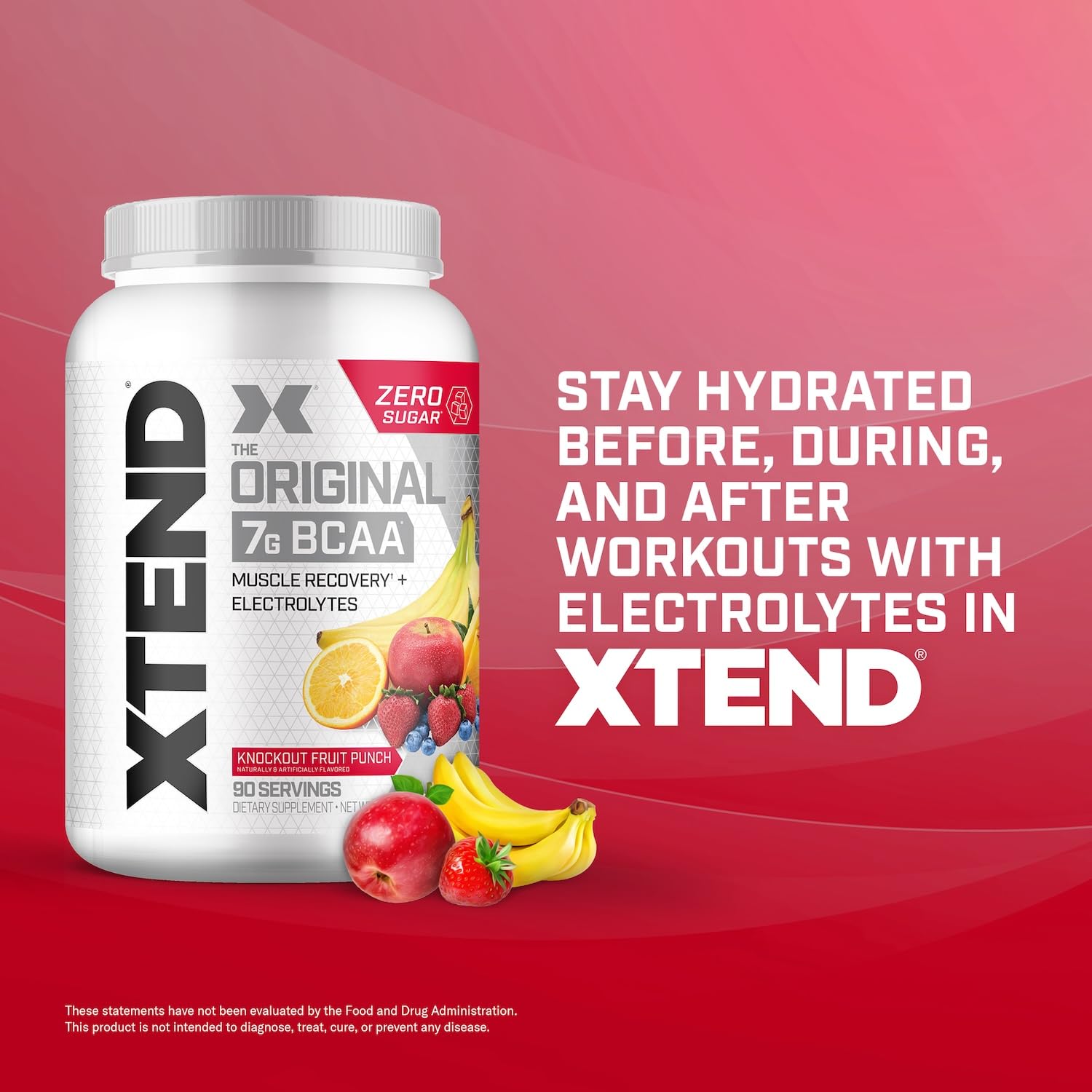 Xtend XTEND Original BCAA Powder 7g BCAA and 2.5g L-Glutamine, Sugar Free Post Workout Muscle Recovery Drink with Amino Acids for Men & Women, 90 Servings