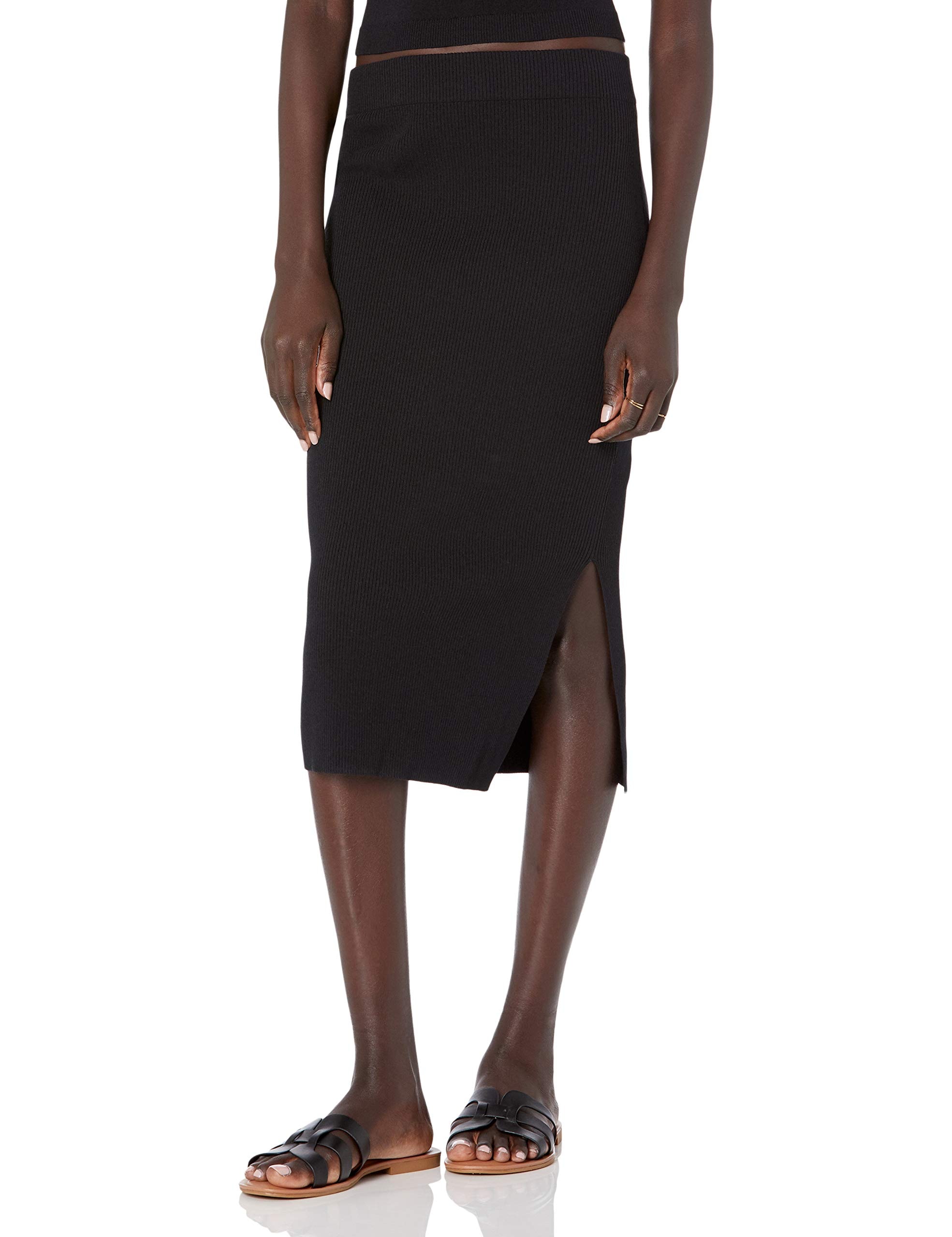 The Drop Women's Vera Slim Side-Slit Midi Sweater Skirt thumbnail 1