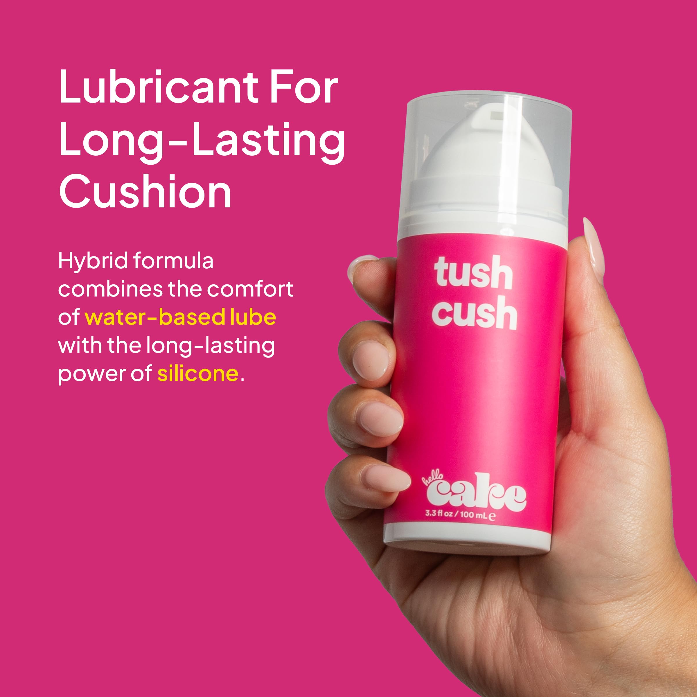 Hello Cake , Thick Water-Based Personal Lubricant for Use with Adult Toys, Non-Drip Jelly Lube for Men, Women, and Couples, 3.3 fl oz: Tush Cush