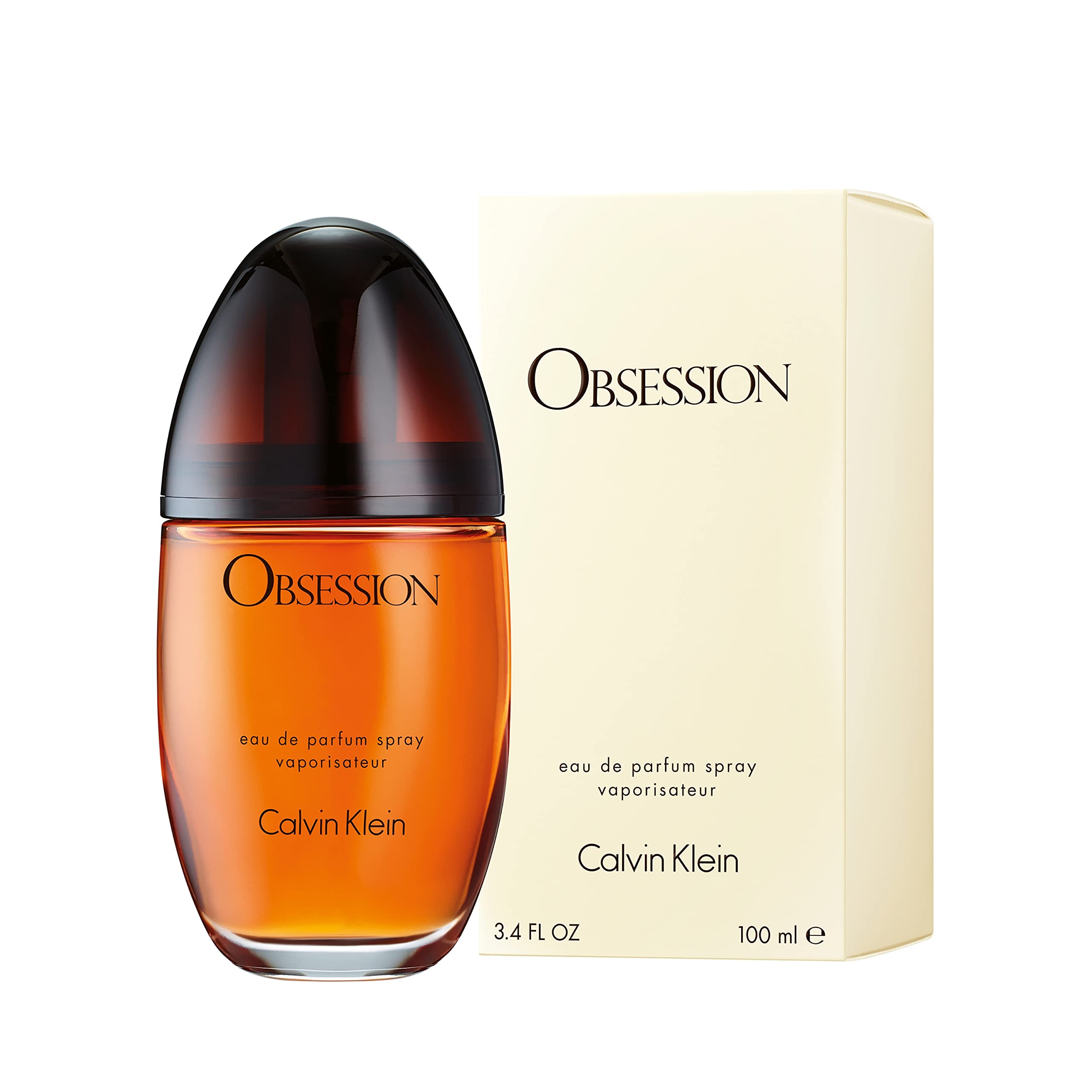 Calvin Klein Obsession Eau de Parfum – Ambery Women's Perfume – With Notes of Mandarin, Bergamot, Jasmine & Patchouli – Long Lasting Fragrance: 3.3 Fl Oz (Pack of 1)