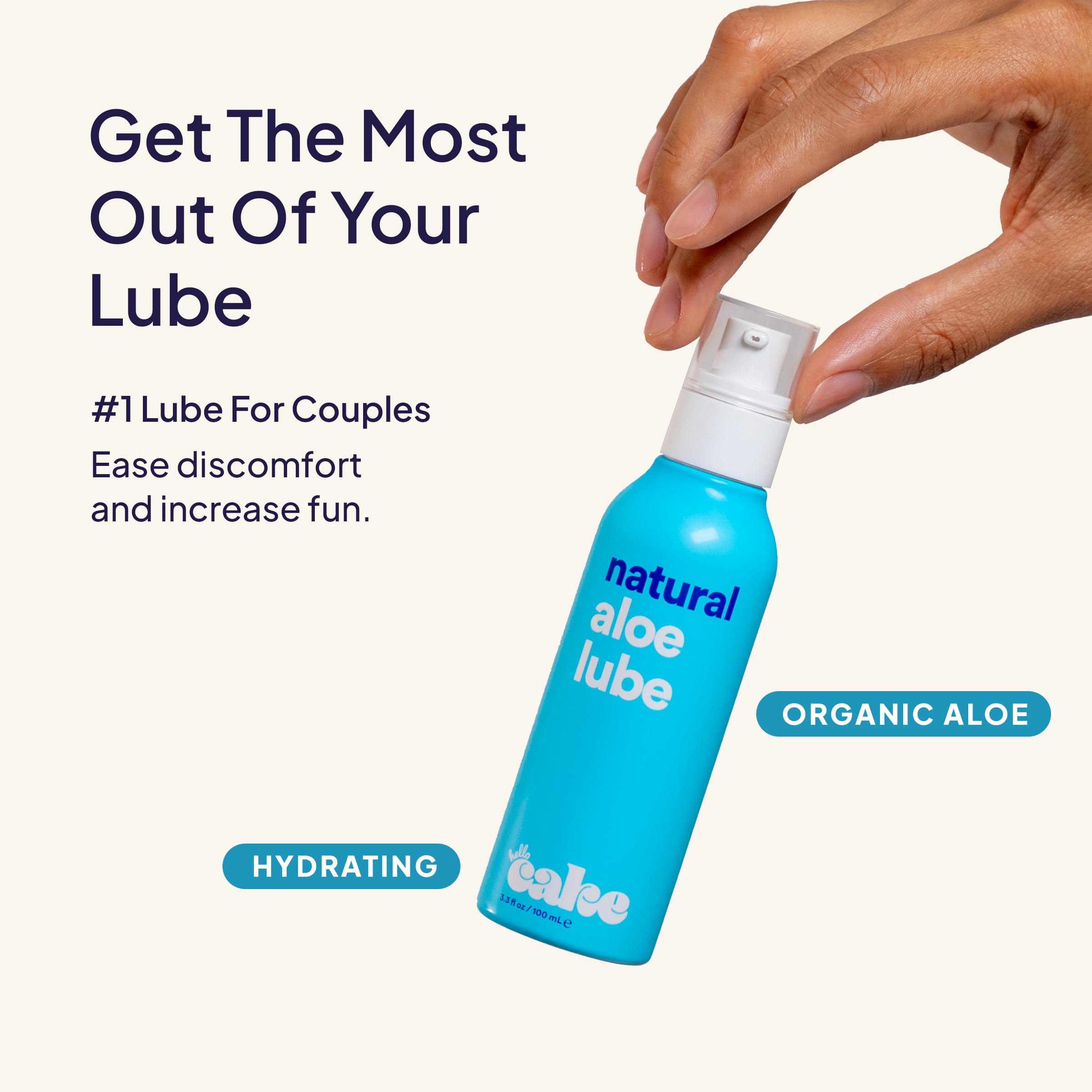 Hello Cake -Based Personal Lubricant - Hydrating, Long-Lasting, Non-Sticky, Ultra Slippery, Condom Compatible Lube for Men, Women, and Couples 3.3 fl oz - Image 5
