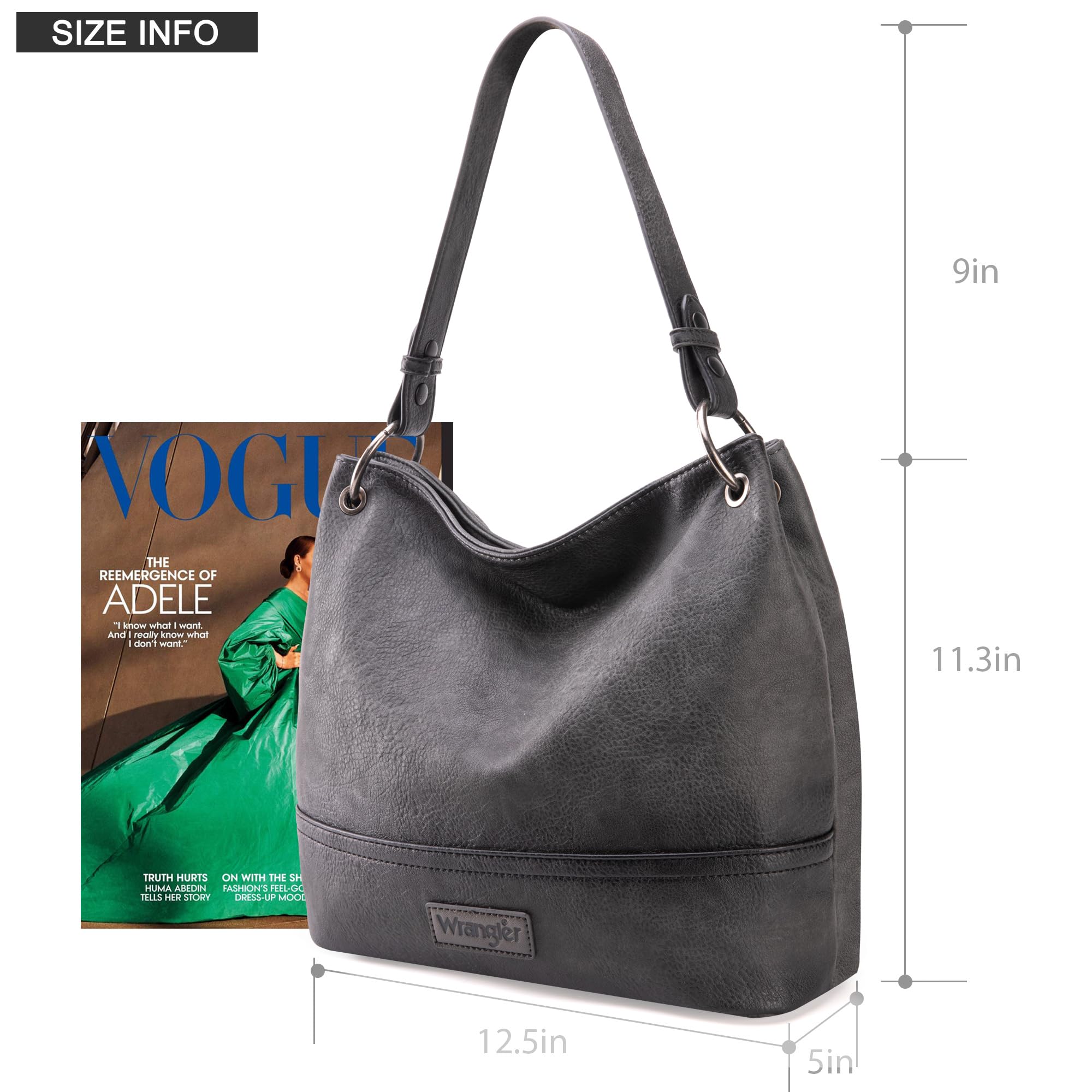 Wrangler Hobo Bags for Women Vegan Leather Top Handle Shoulder Purses and Handbags