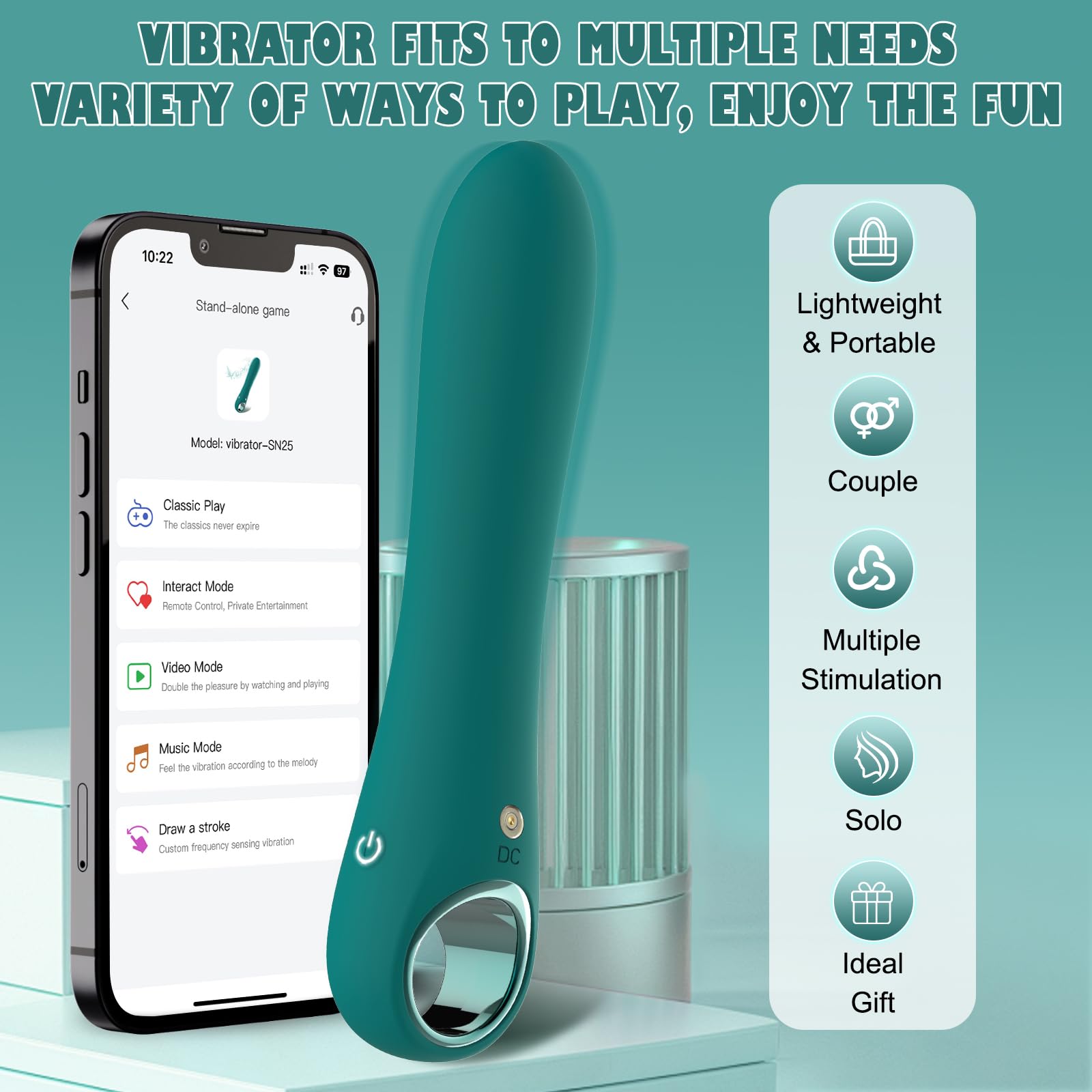 Tuitionua Adult Sex Toys Dildo - APP Control G Spot Dildos Vibrator for Woman, Clitoral Stimulator with 10 Vibration Modes, Adult Toys for Women and Couples(APP Pink): Green-APP