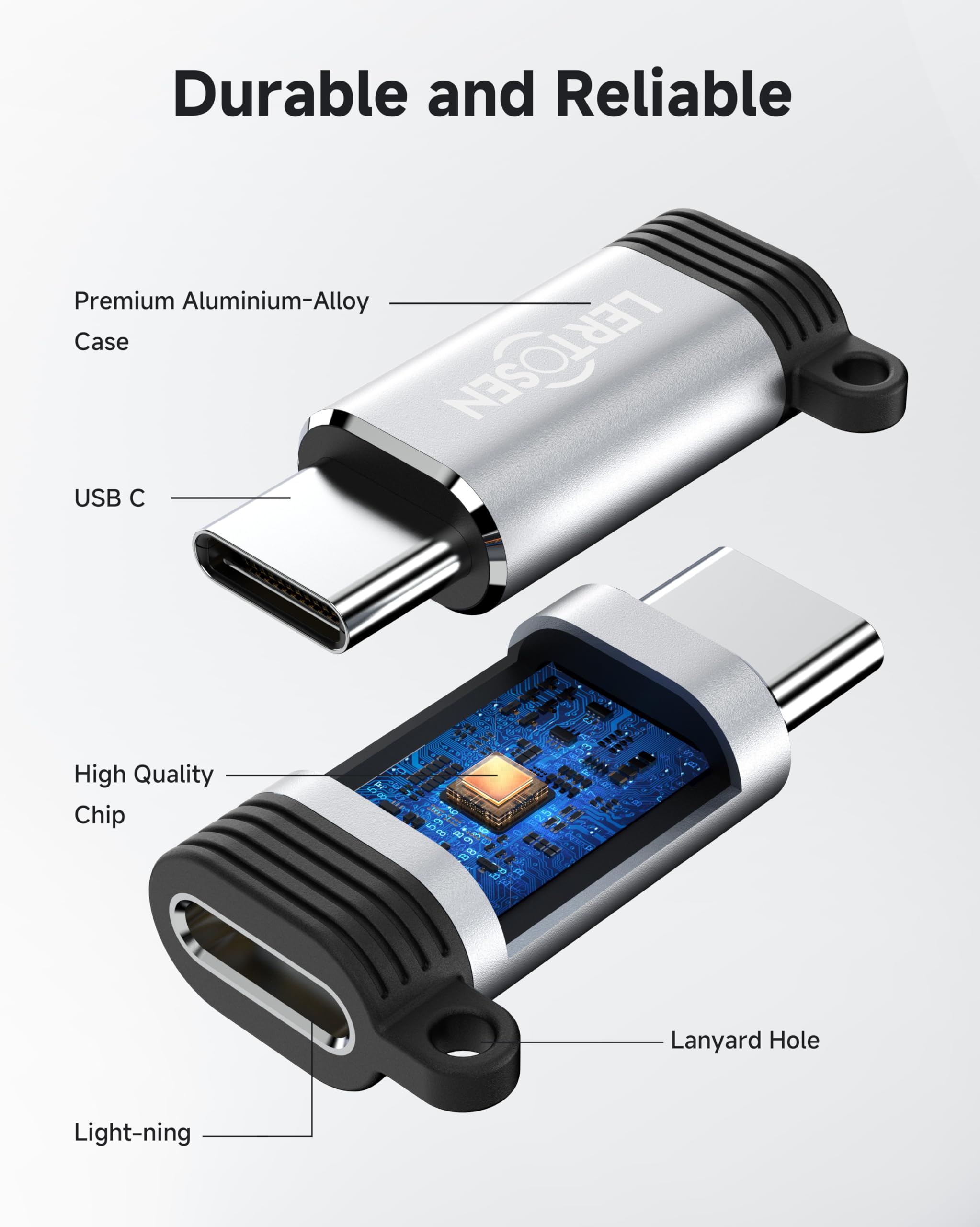 4 Pack Lightning to USB C Adapter for iPhone 15/16 Pro Max/Plus,Samsung S24,iPad Air,Fast Charging & Data Transfer,Type C Charger Connector Cable,Not for Audio/Headphone/OTG,for iPhone 16/15 Charger
