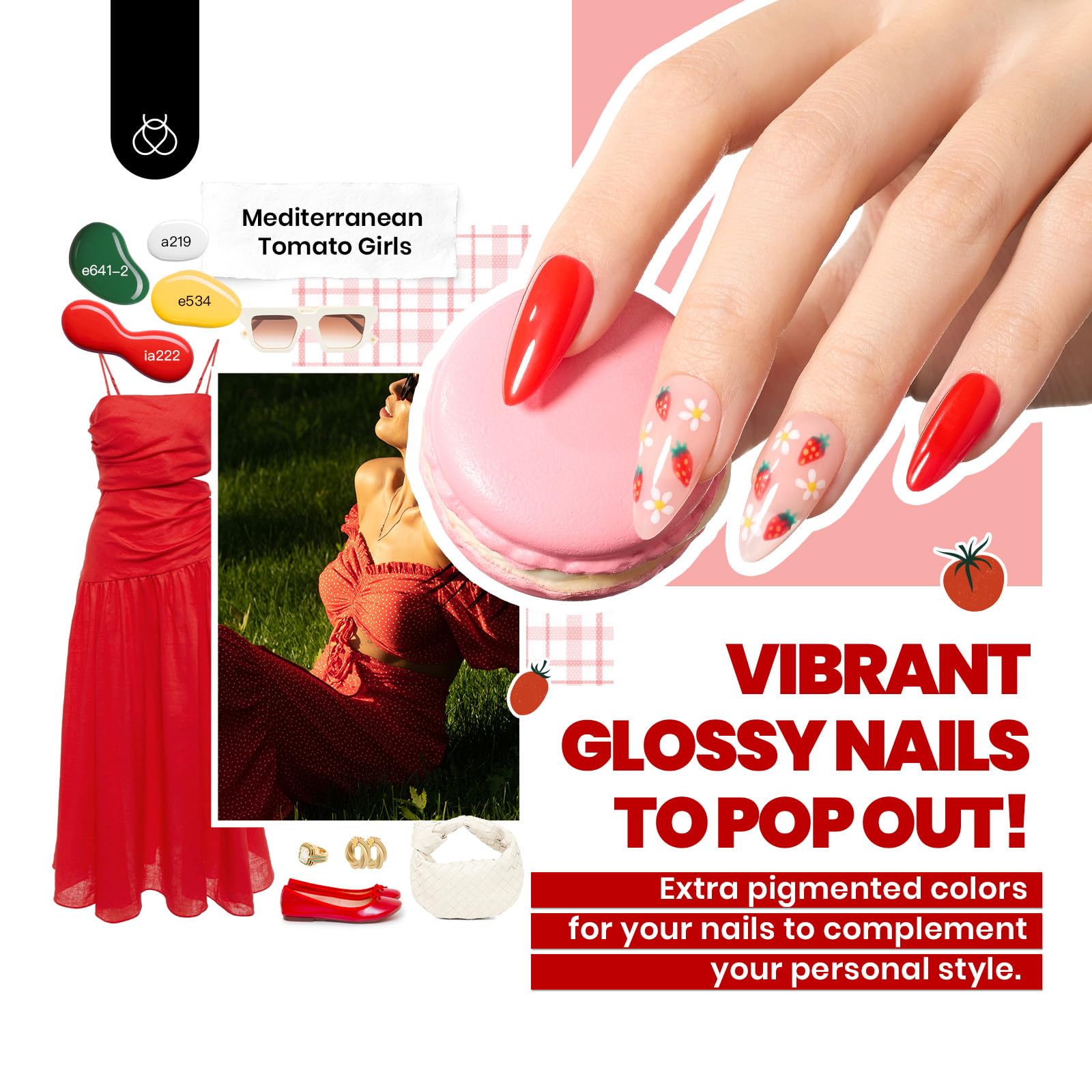 beetles Gel Polish Set Summer Gel Nail Polish Kit Pastel 36 Pcs 32 Colors with Base Top Coat Hot Pink Green Black White Burgundy Red Blue Purple Gifts for Women Fingertip Palette: 2-Chic Outfits