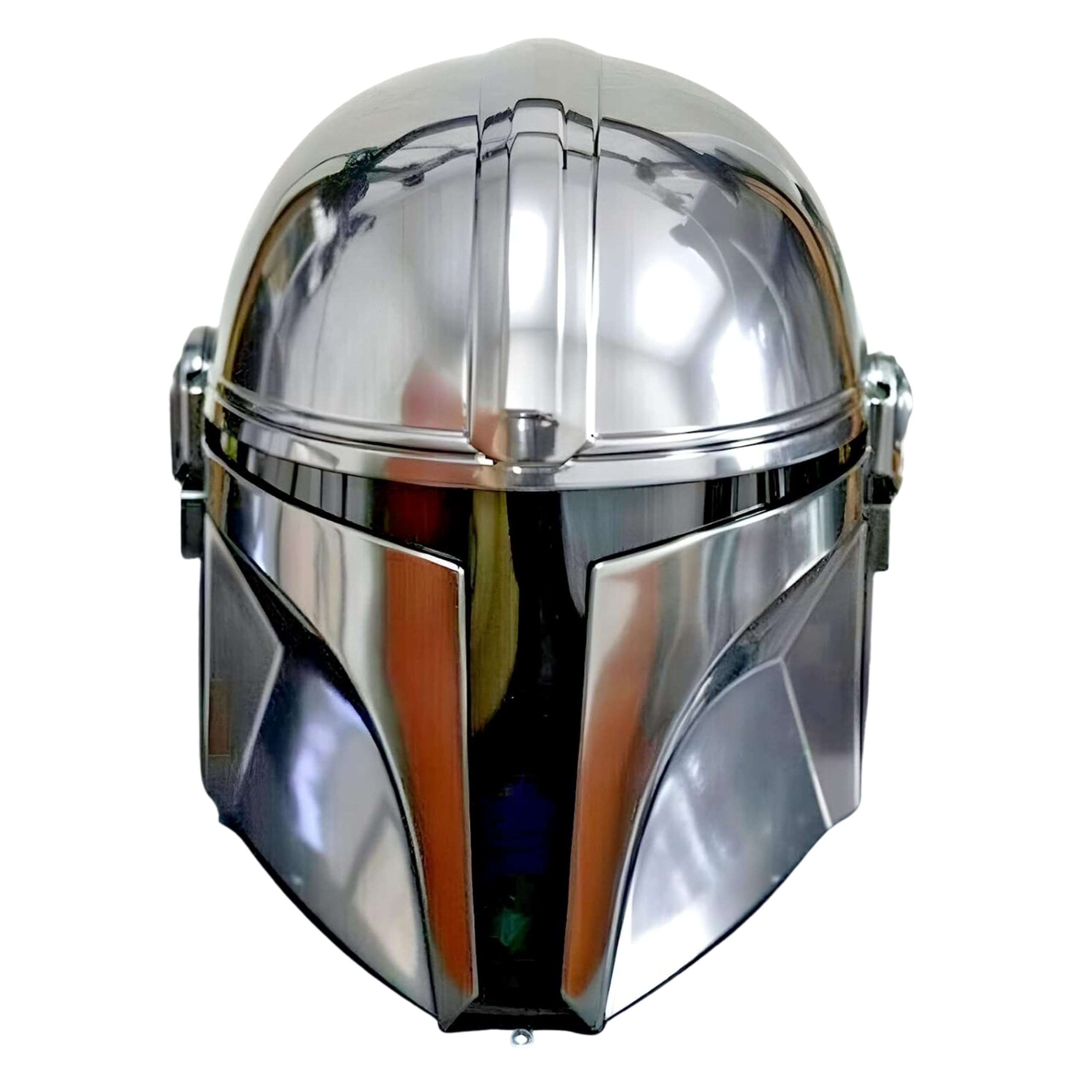 Generic Handcrafted Metal Orion Stainless Steel Mando-lorian Helmet Series Star War's With Inner Liner For Roleplay Cosplay Head Wear Prop Accessory, Medium, As Shown in Image