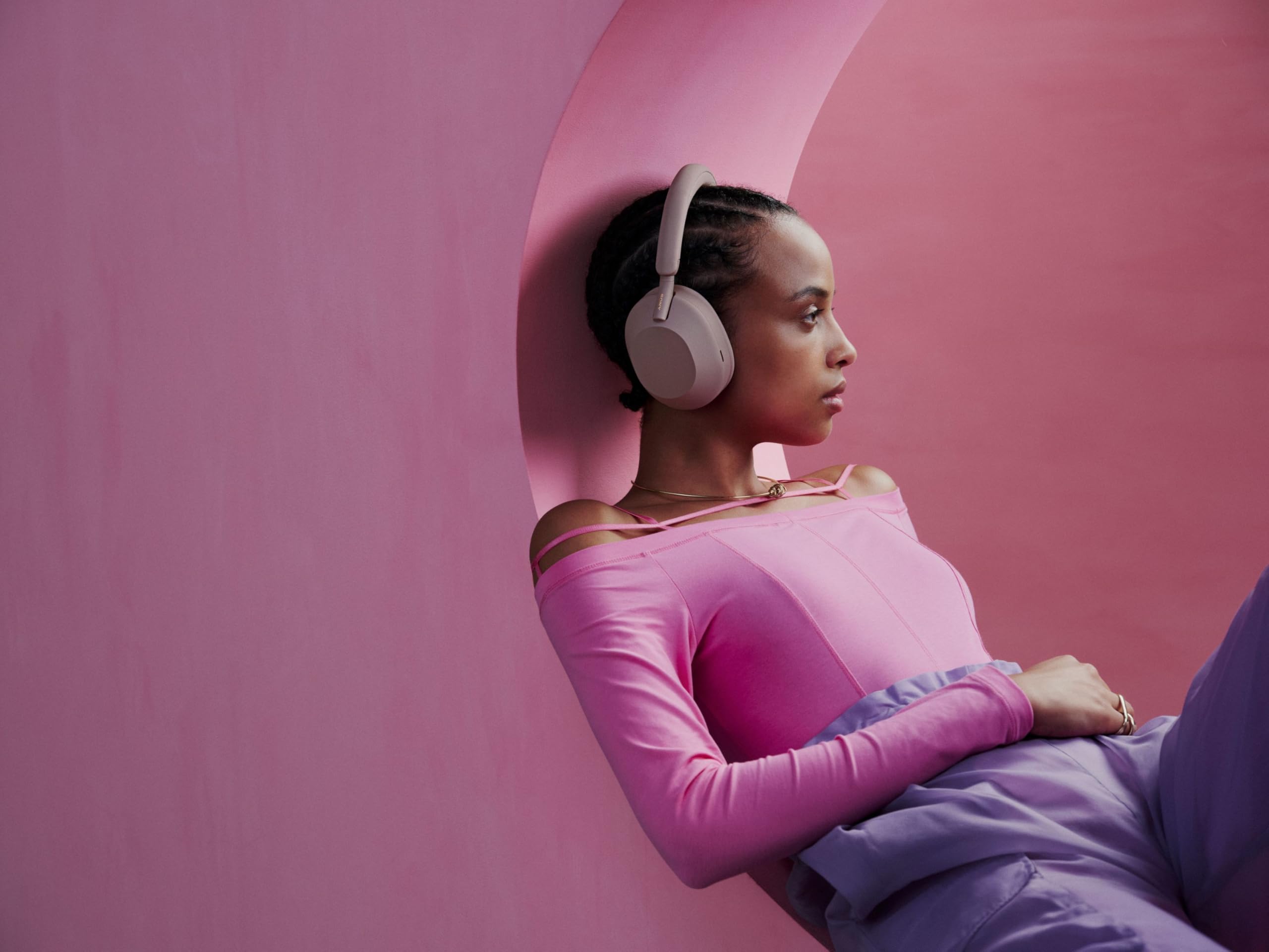 Sony WH-1000XM5 Premium Noise Canceling Headphones, Auto NC Optimizer, 30-Hour Battery, Alexa Voice Control,: Smoky Pink