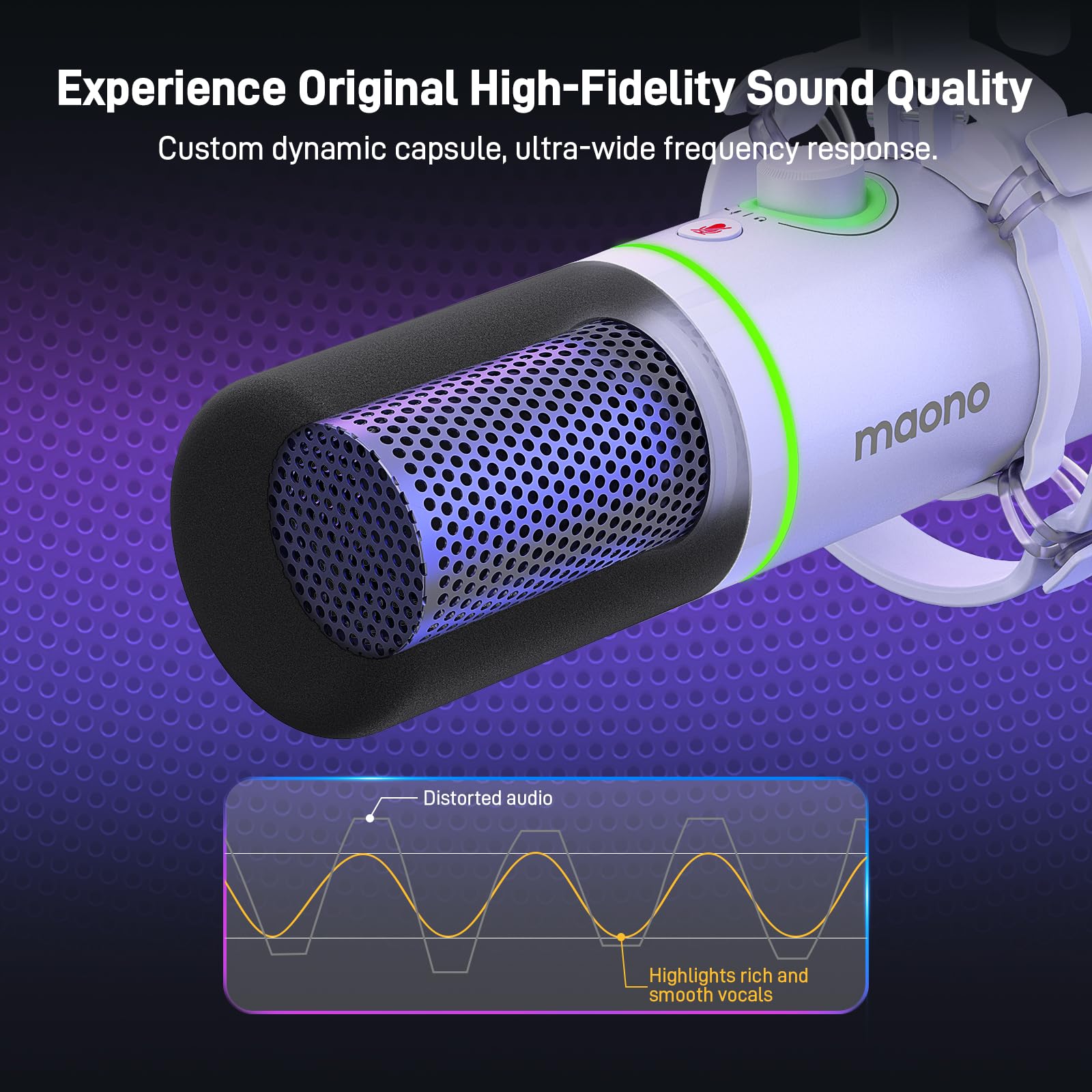 MAONO XLR/USB Dynamic Microphone Set, RGB Podcast Microphone with Boom Arm, Software, Mute Button, Gain Control, for PC Gaming, Streaming, Recording, PS4/5 Mac Mixer, etc. PD200XS Black