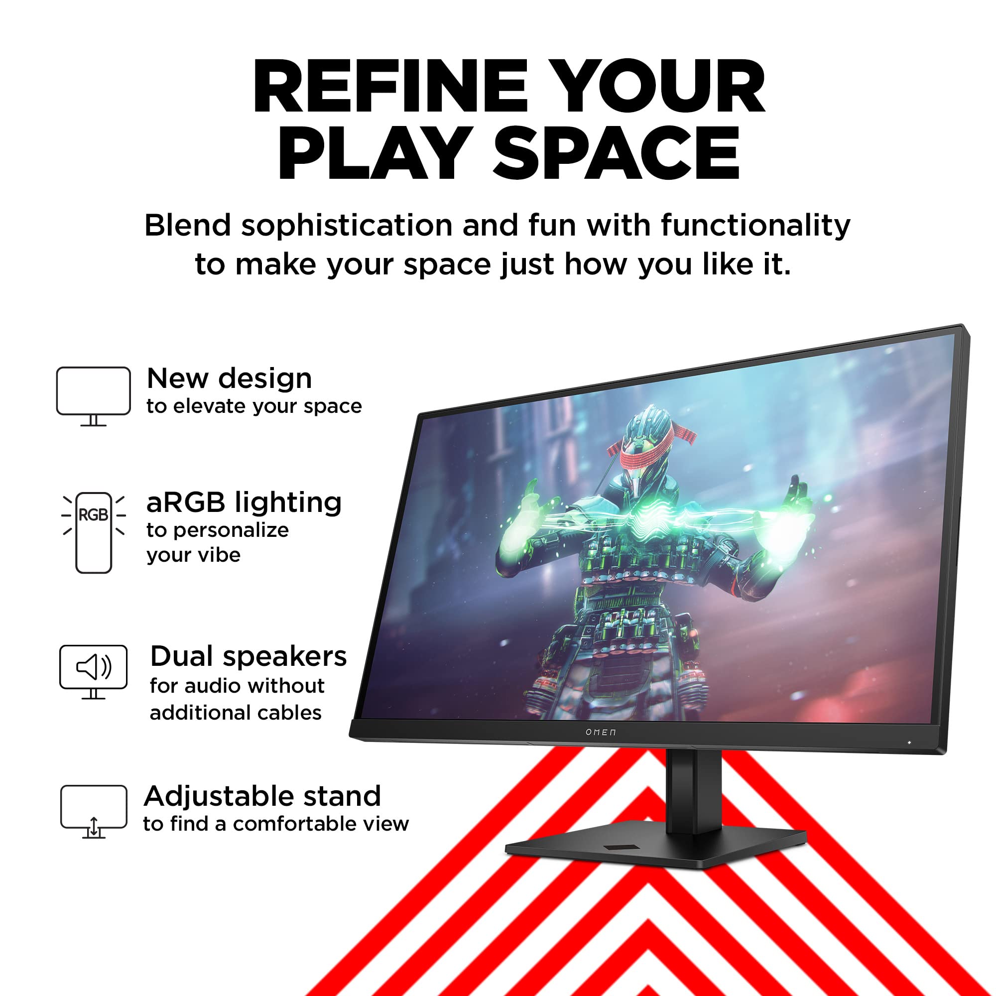 HP OMEN 27k UHD 144Hz Gaming Monitor, 4K UHD Display (3840 x 2160), IPS Panel, 99% sRGB, 95% DCI-P3, 16:9, OMEN Gaming Hub, 27k (2023),Black: HP OMEN 27k UHD 144Hz Gaming Monitor, 4K UHD Display (3840 x 2160), IPS Panel, 99% sRGB, 95% DCI-P3, 16:9, OMEN Gaming Hub, 27k (2023),Black