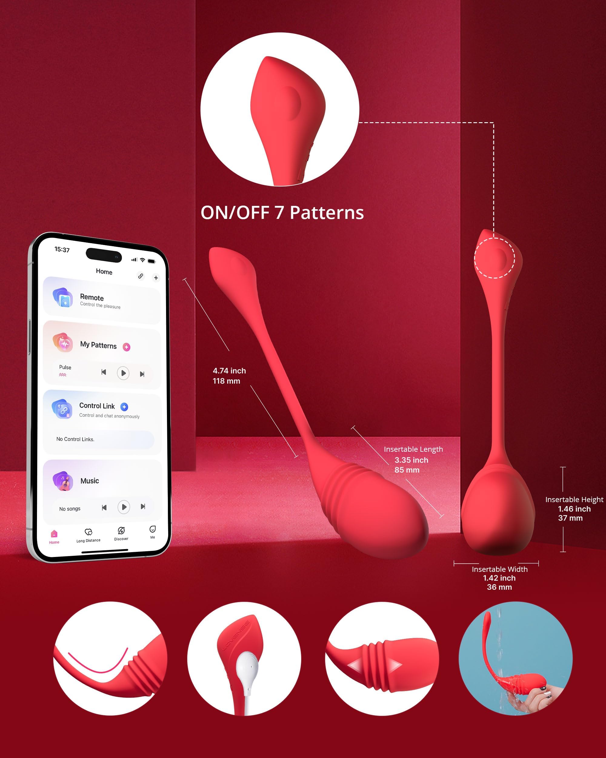 LOVENSE Vulse Vibrator Thrusting & Vibration 2 in 1 Sex Toys, Remote Control G Spot Vibrators Dildo for Long Distance Play, Unlimited Custom Patterns Adult Sex Toys & Games for Women Couples Pleasure