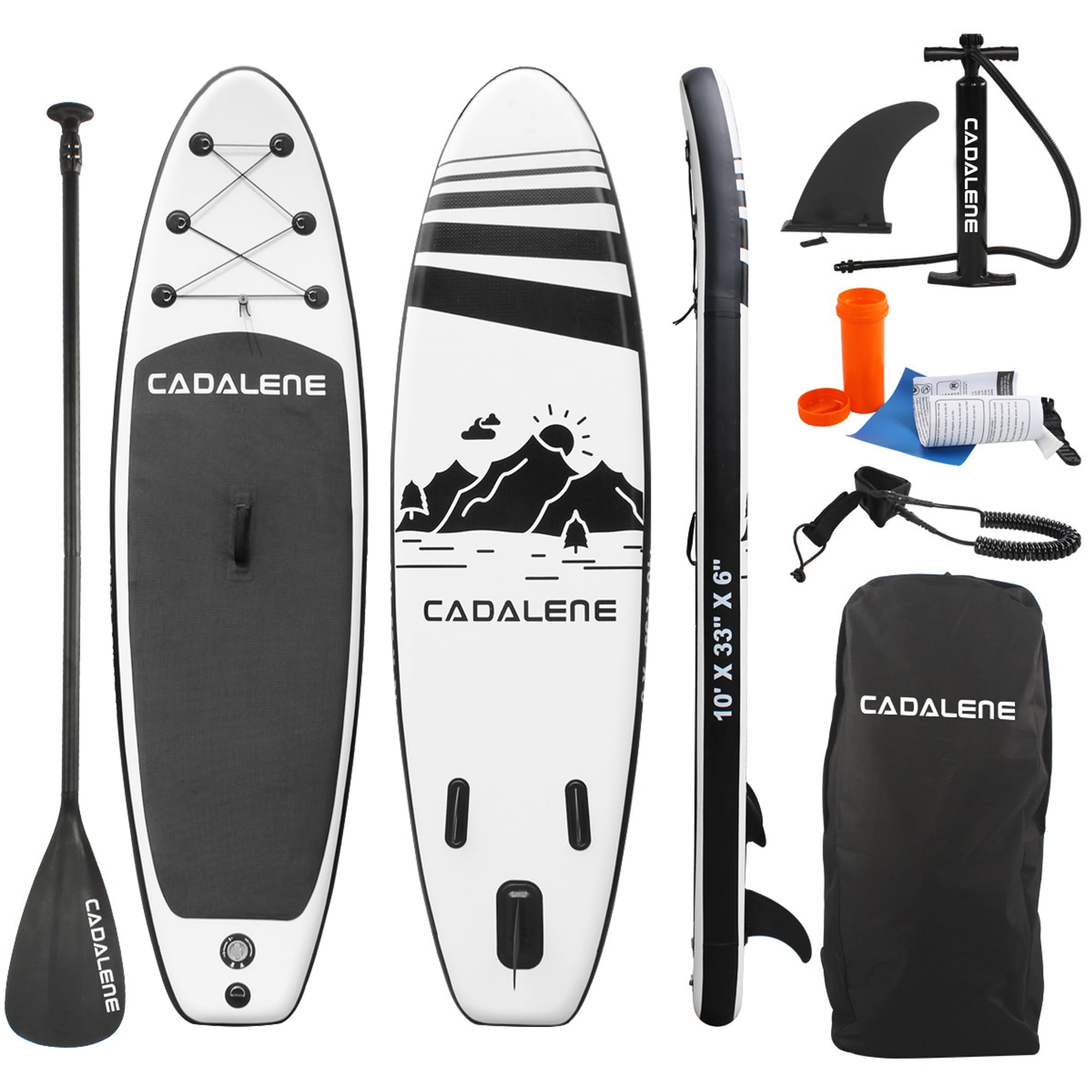 CADALENE Inflatable Stand Up Paddle Board with SUP Accessories, Inflatable Paddle Board for Adults & Youth of All Skill Levels, Adjustable Paddle, Hand Pump, Leash, Nonslip Deck, Repair Kit: CADALENE Inflatable Stand Up Paddle Board with SUP Accessories, Inflatable Paddle Board for Adults & Youth of All Skill Levels, Adjustable Paddle, Hand Pump, Leash, Nonslip Deck, Repair Kit