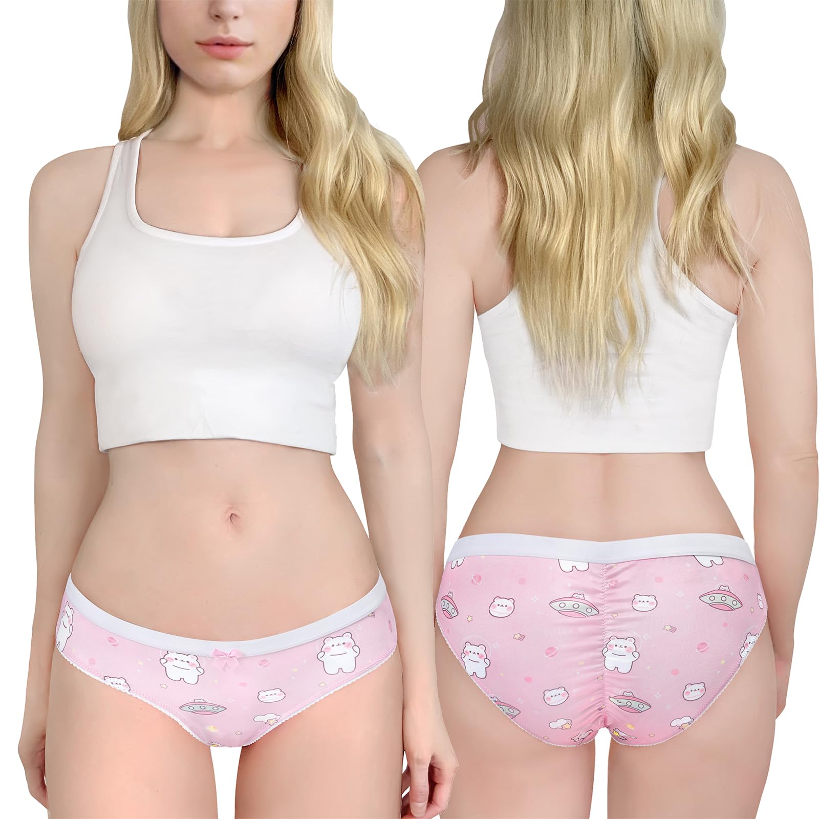 Littleforbig Women's Ladies Soft Smooth Silky Underwear Comfortable Hipster Briefs Babydoll Dreamy Galaxy 4 Pack Panties Set: Small Multicolor