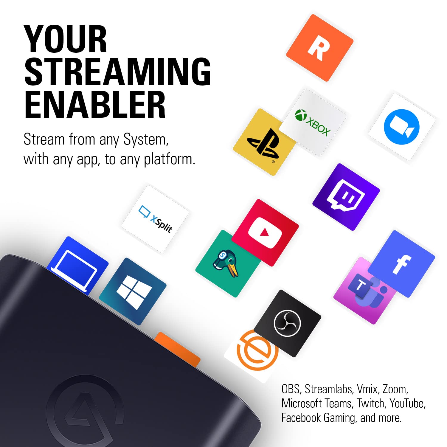 Elgato  - Stream and Record in 1080p60 HDR10 or 4K30 with Ultra-low Latency on PS5|Pro, PS4|Pro, Xbox Series X/S, Xbox One X|S, Nintendo Switch 2, in OBS and More, Works with PC and Mac: HD60 X