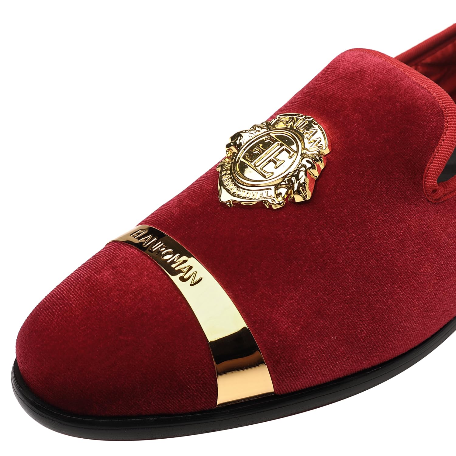 ELANROMAN Men's Velvet Loafers Dress Fashion Wedding Party Prom Shoes