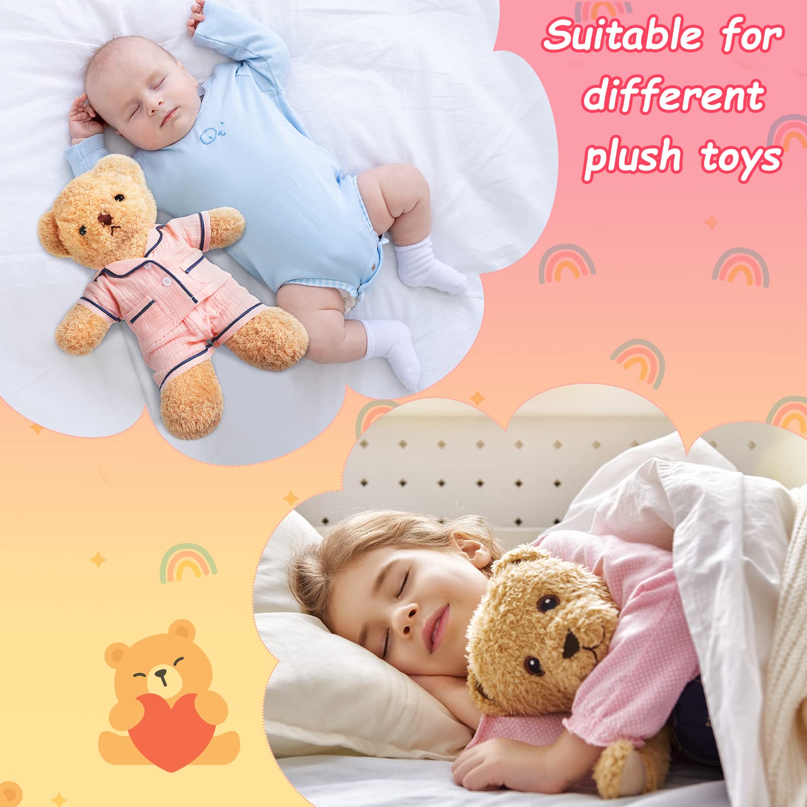 Hungdao Bear Clothes Pajamas Make Your Own Animals Outfits Fits Most 14 Inches Bear Accessories, Pink: Hungdao Bear Clothes Pajamas Make Your Own Animals Outfits Fits Most 14 Inches Bear Accessories, Pink