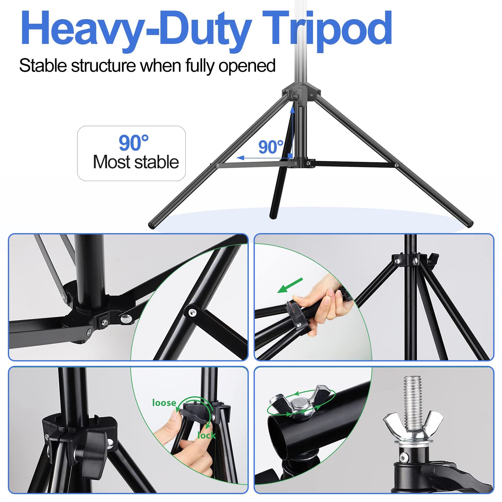 FOTOCREAT Backdrop Stand Kit 10x6.5ft Adjustable Photography Photo Studio Background Support System with Carry Bag and,4 Backdrop Clip for Photoshoot,Parties,Wedding,Birthday,Baby Photo Shoot: 6.5X6.5FT