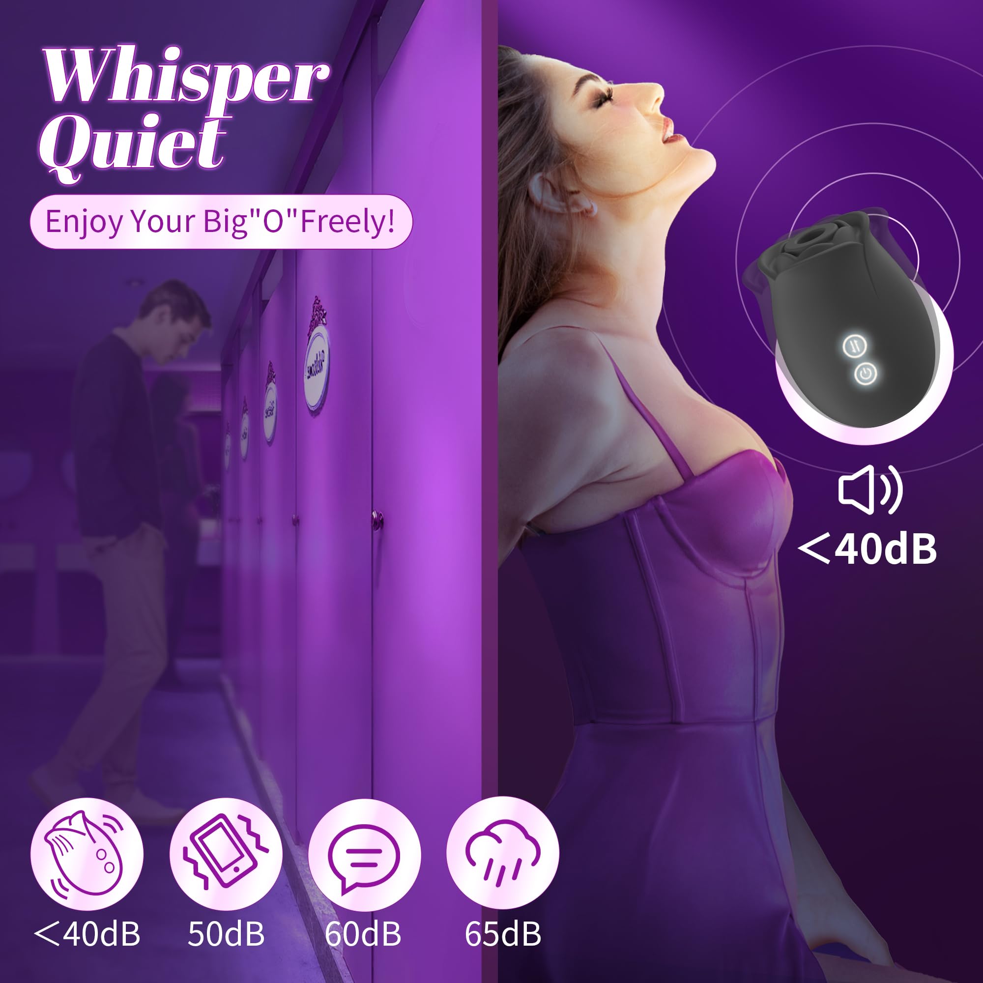 Rose Sex Toy Vibrator Adult Sex Toys Women Sucking Vibrater Adult Toys Nipple Toys G Spot Clitoral Vibrator Rose Sexual Stimulation Device Anal Dildo with 5 Sucking Modes Female Couples: Black