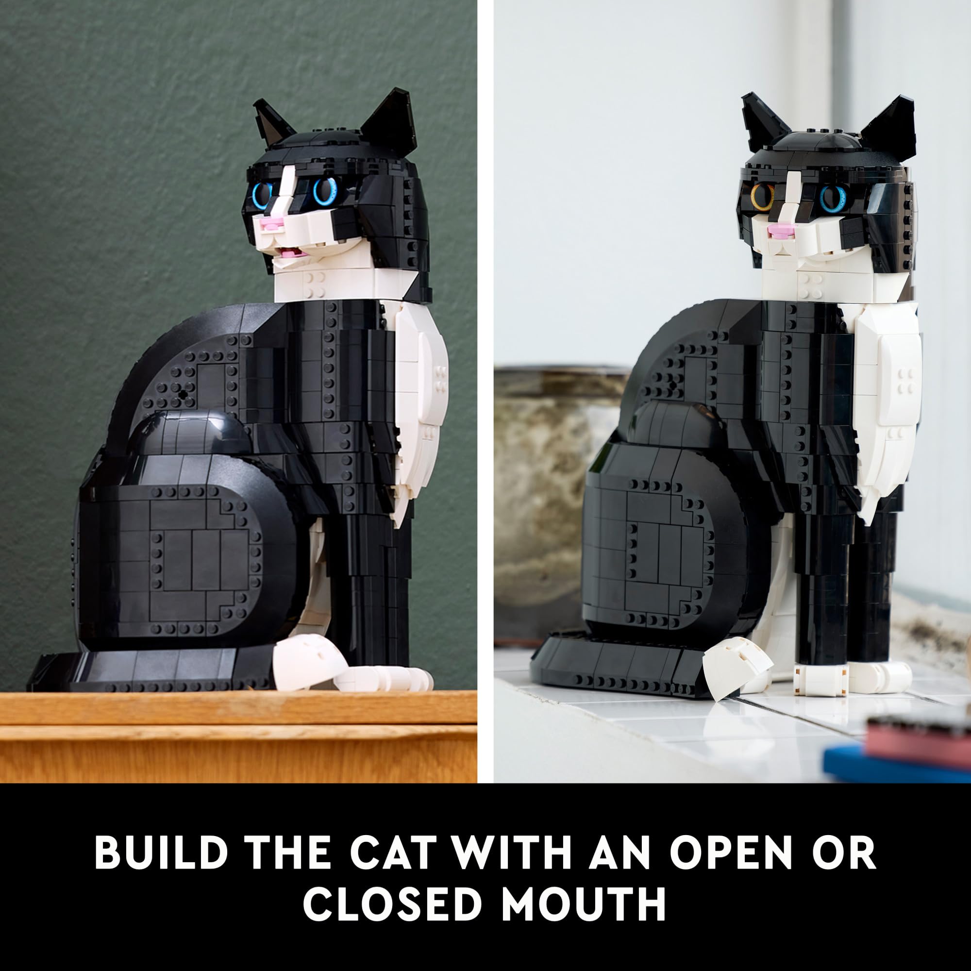 LEGO Ideas Tuxedo Cat - Building Sets for Adults Ages 18+ - DIY Crafts Kit for Home Decor, Living Room or Bedroom - Gift for Graduation - 21349
