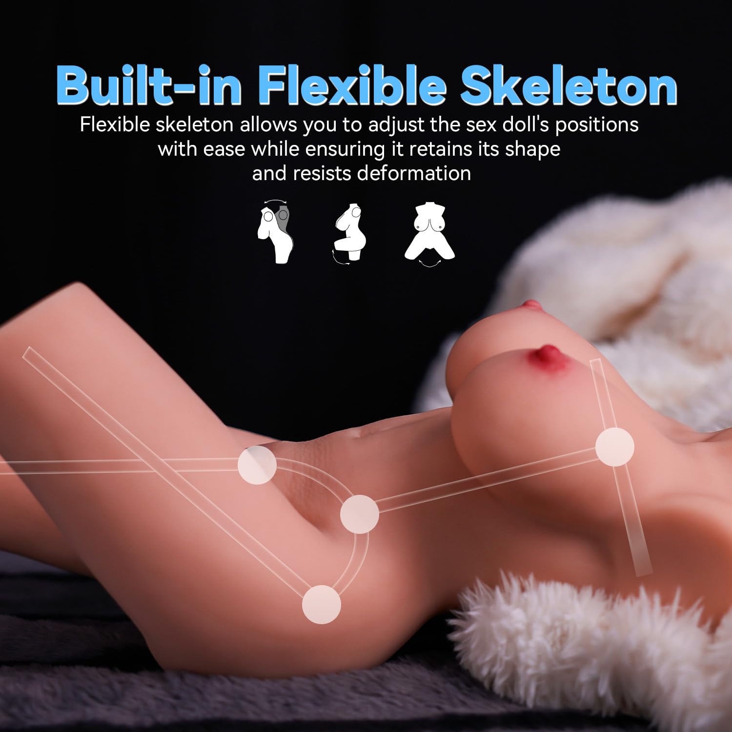 Baquick 10lb Male Sex Toys for Men Realistic Sex Doll Tight Dual Channel Vagina & Anal High Durability TPR Softness Material Men Masturbation Mini Sex Dolls