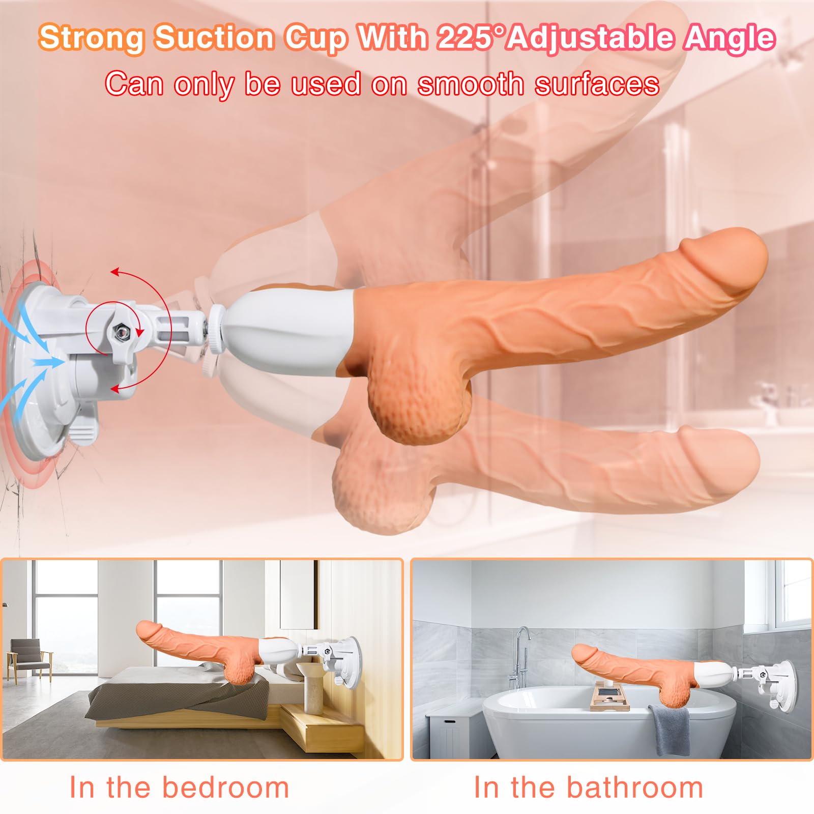 Sex Machine Thrusting Realistic Dildo for Women with 10 Vibrating & Thrusting Modes for G Spot Clitoral Anal Stimulation, Remote Control Silicone Vibrator, Adult Sex Toy (): Flesh