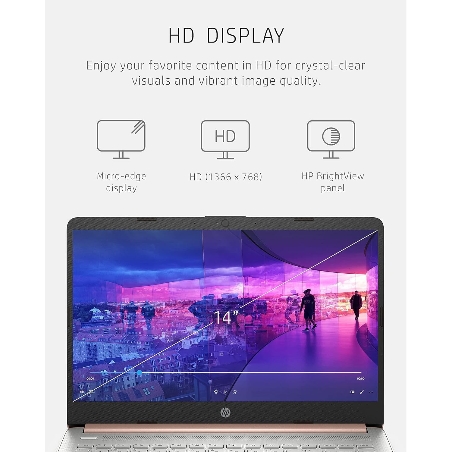 HP 14 Ultrabook • Intel 4-Core CPU • Back to School Limited Edition with Microsoft 365 • 16GB RAM • 1600GB Storage (64GB OnBoard withHP 512GB P500 Portable SSD + 1TB OneDrive) • Win 11 Pro • Pink