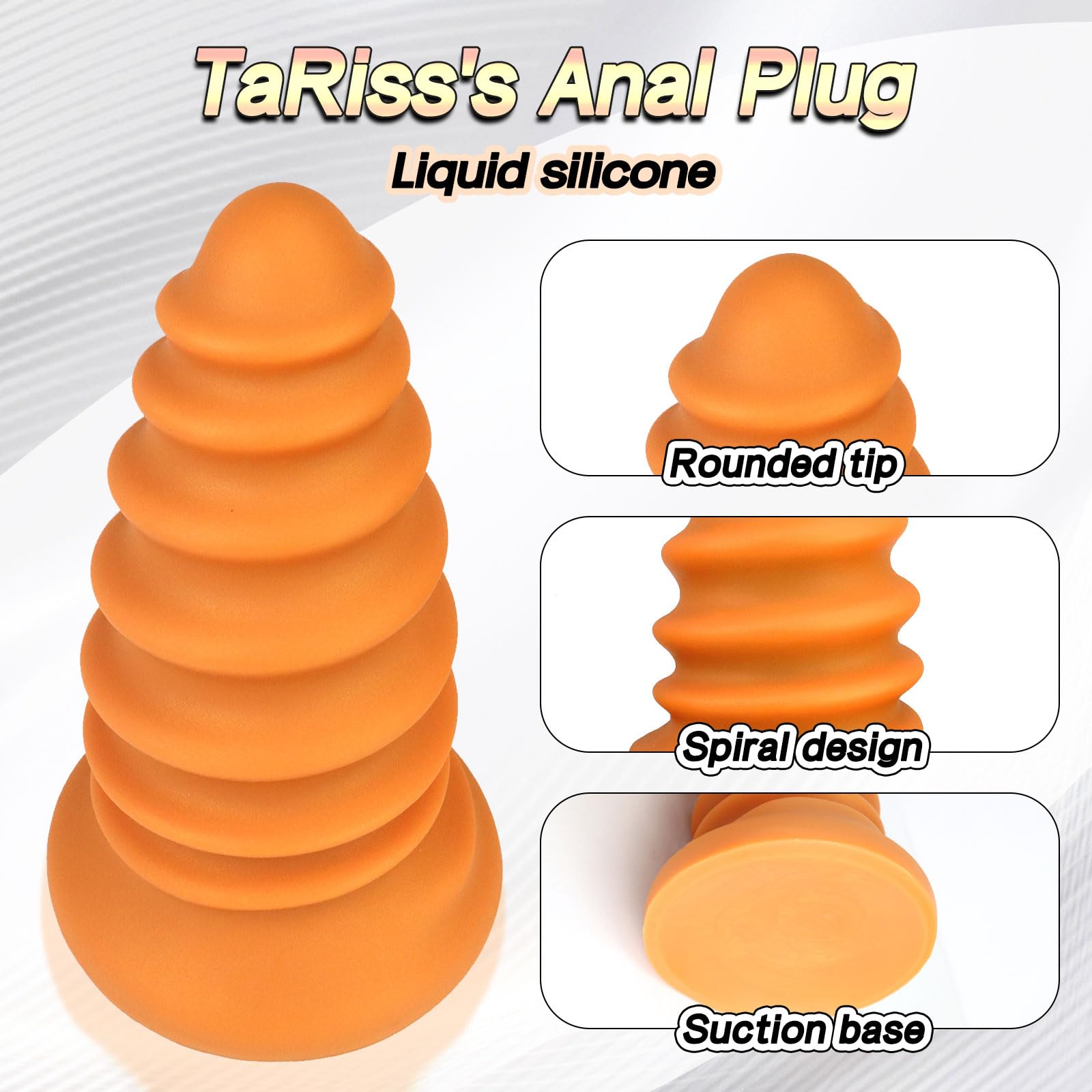 TaRiss's Silicone Anal Plug with Suction Base for Hands-Free Play Thick Butt Plug Dildo for Anal Training Prostate G-spot Stimulation Screw Shape Fantasy Adult Sex Toy for Advanced Players  8.66’’: XL