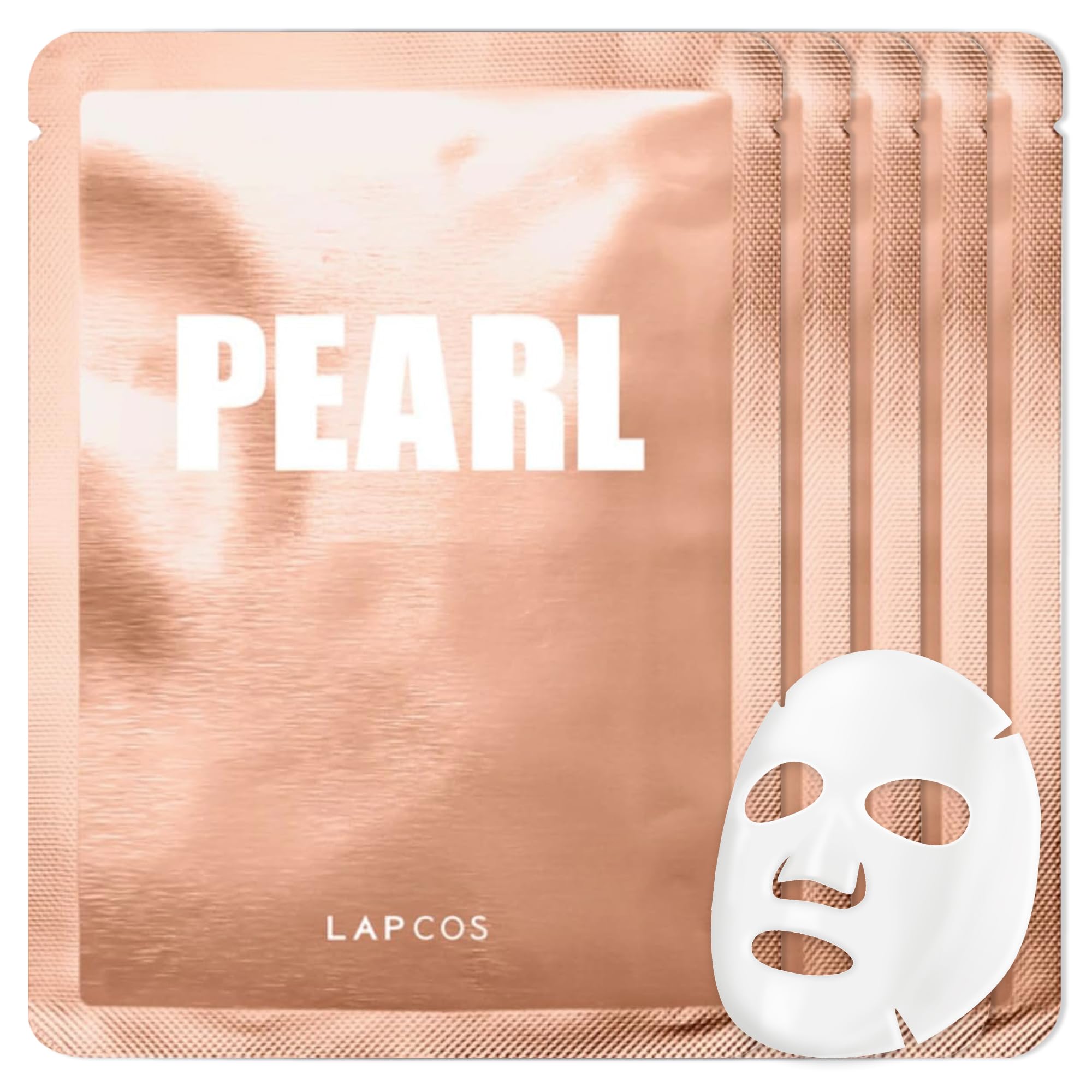 LAPCOS  Sheet Mask, Daily Face Mask with Probiotics to Clarify Skin, Korean Beauty Favorite, 5-Pack: Pearl