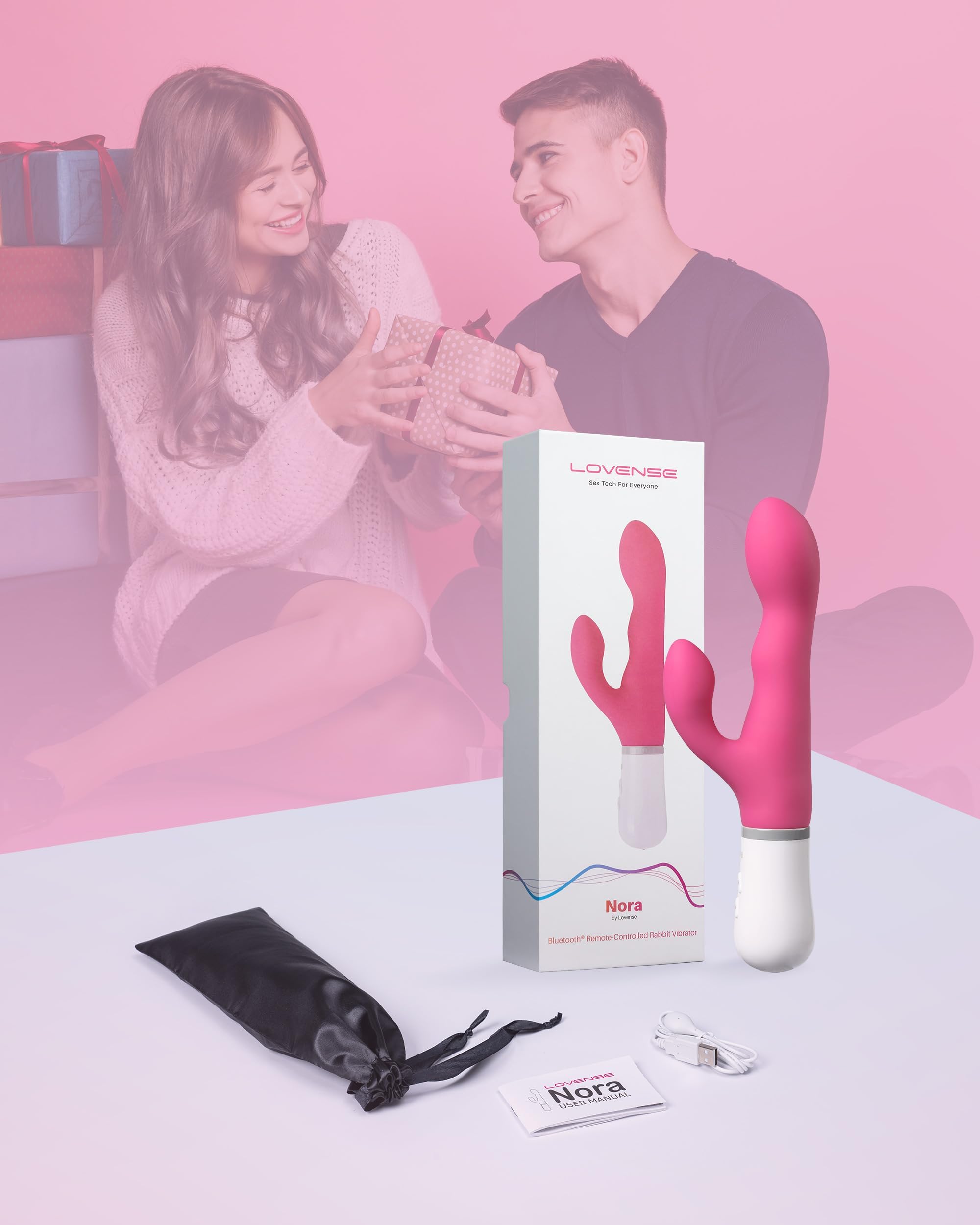 LOVENSE Nora Rabbit Vibrator with APP Control, Pink Vibrator Rabbit with Dual Motor, Clitoral Stimulator Dildo Massager, Sex Toys for Women with Smartphone Wireless: LOVENSE Nora Rabbit Vibrator with APP Control, Pink Vibrator Rabbit with Dual Motor, Clitoral Stimulator Dildo Massager, Sex Toys for Women with Smartphone Wireless
