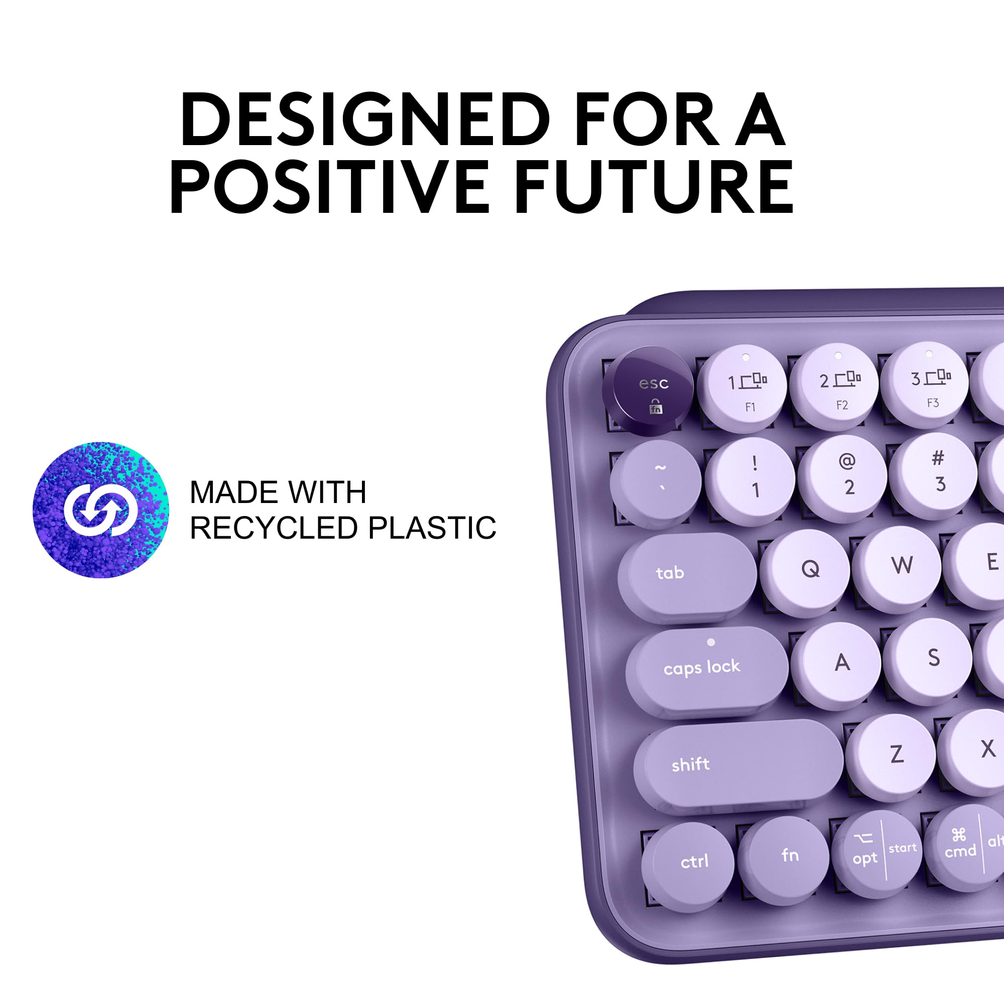 Logitech POP Keys Mechanical Wireless Keyboard with Customizable Emoji Keys, Durable Compact Design, Bluetooth or USB Connectivity, Multi-Device, OS Compatible - Cosmos: Cosmos POP Keys