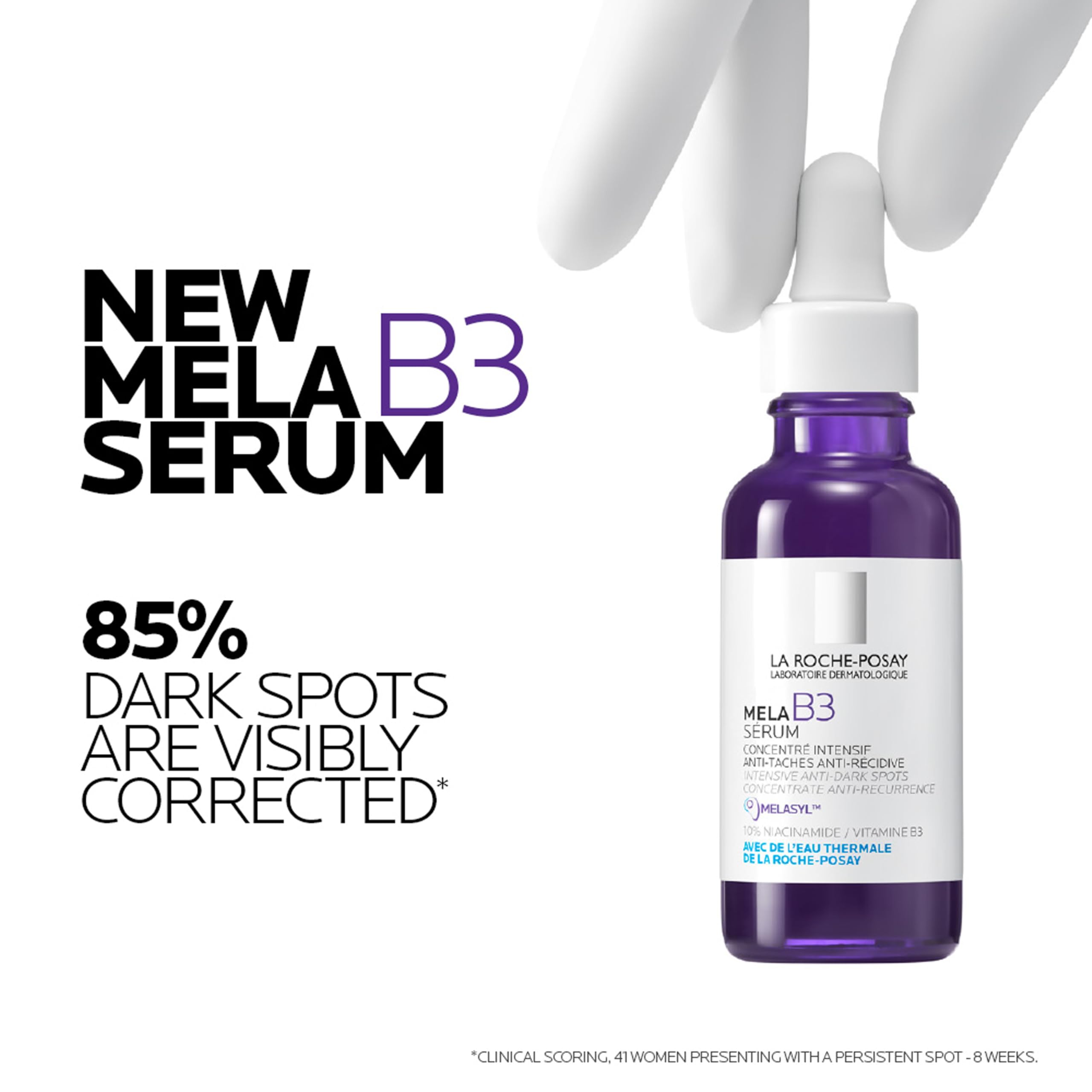 La Roche-Posay Mela B3 Serum, Dark Spot Corrector With Anti-Aging Melasyl + 10% Niacinamide, Discoloration Correcting Serum for Sun Spots, Age Spots & Post-Acne Marks: 1 Fl Oz (Pack of 1)
