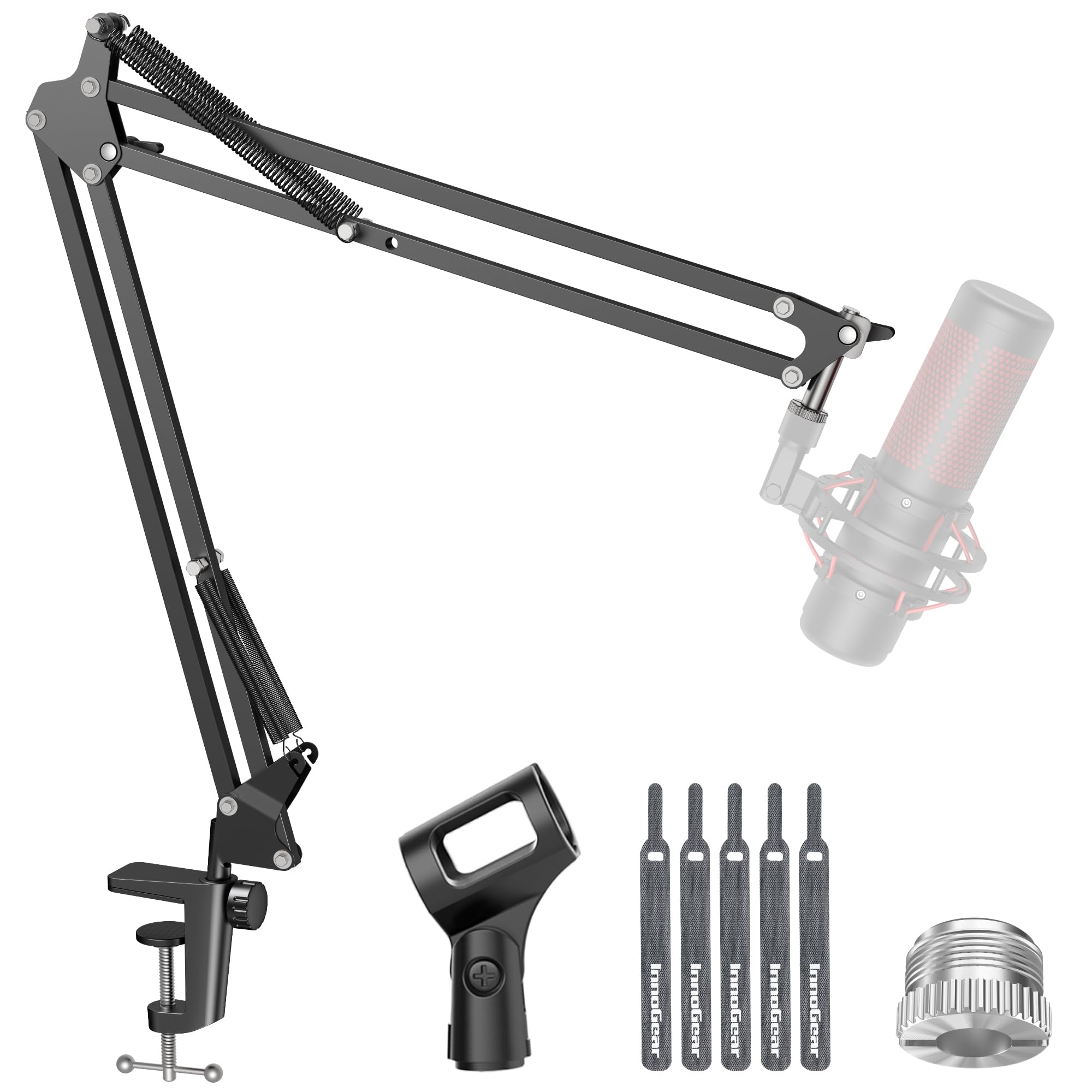InnoGear Boom Arm Microphone Mic Stand for Blue Yeti HyperX QuadCast SoloCast Snowball Fifine Shure SM7B and other Mic, Medium thumbnail 1