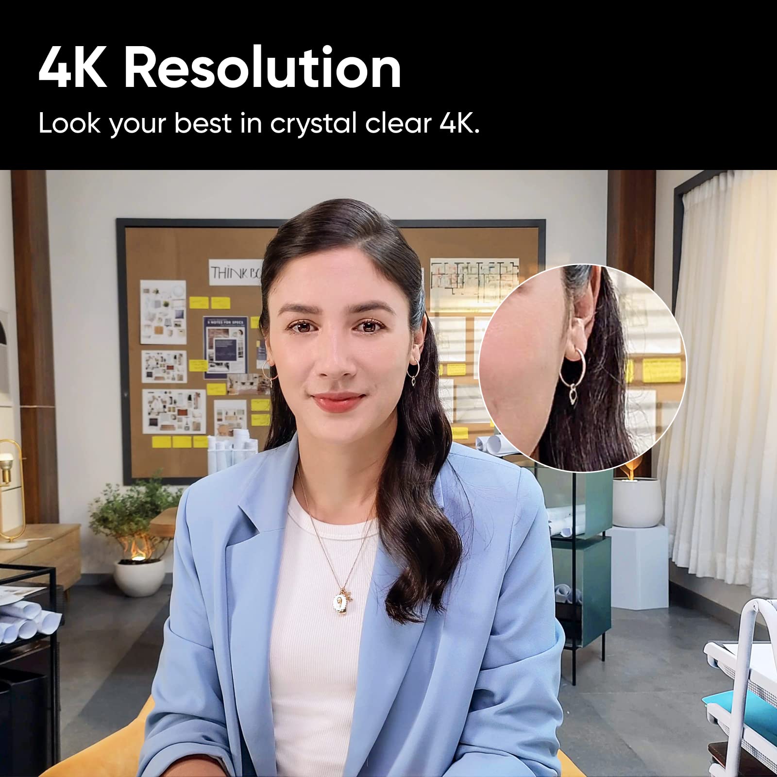 Insta360 Link - PTZ 4K Webcam with 1/2" Sensor, AI Tracking, Gesture Control, HDR, Noise-Canceling Microphones, Specialized Modes, Webcam for Laptop, Video Camera for Video Calls, Live Streaming: Tripod Kit