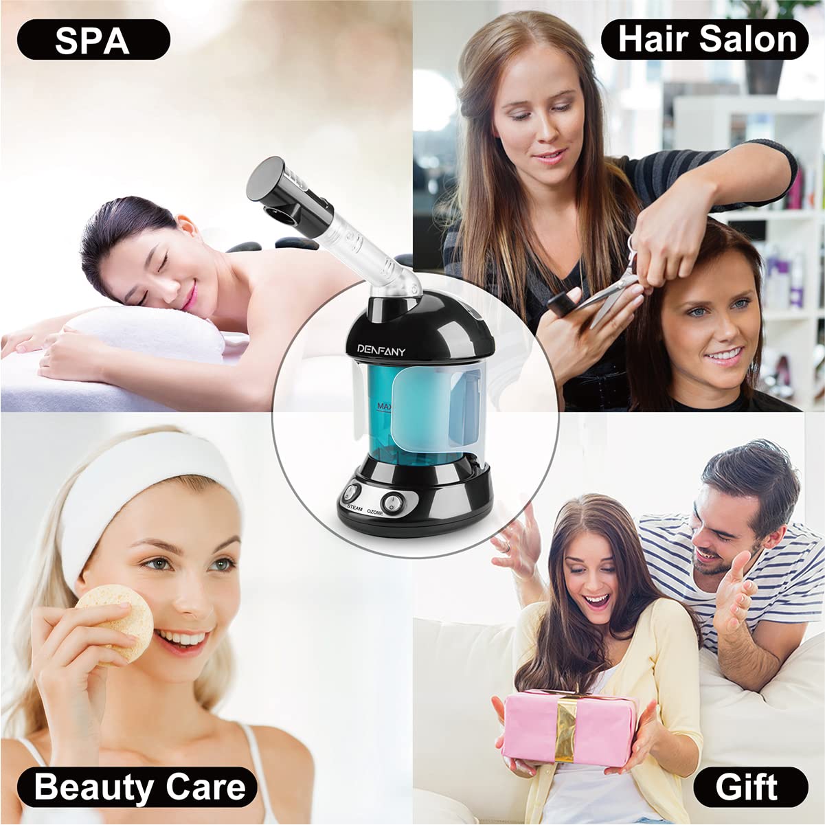 Facial Steamer - DENFANY Nano Ionic Face Steamer with Extendable 360° Rotating Arm - Portable Facial Steamer for Personal Care at Home or Salon () thumbnail 7